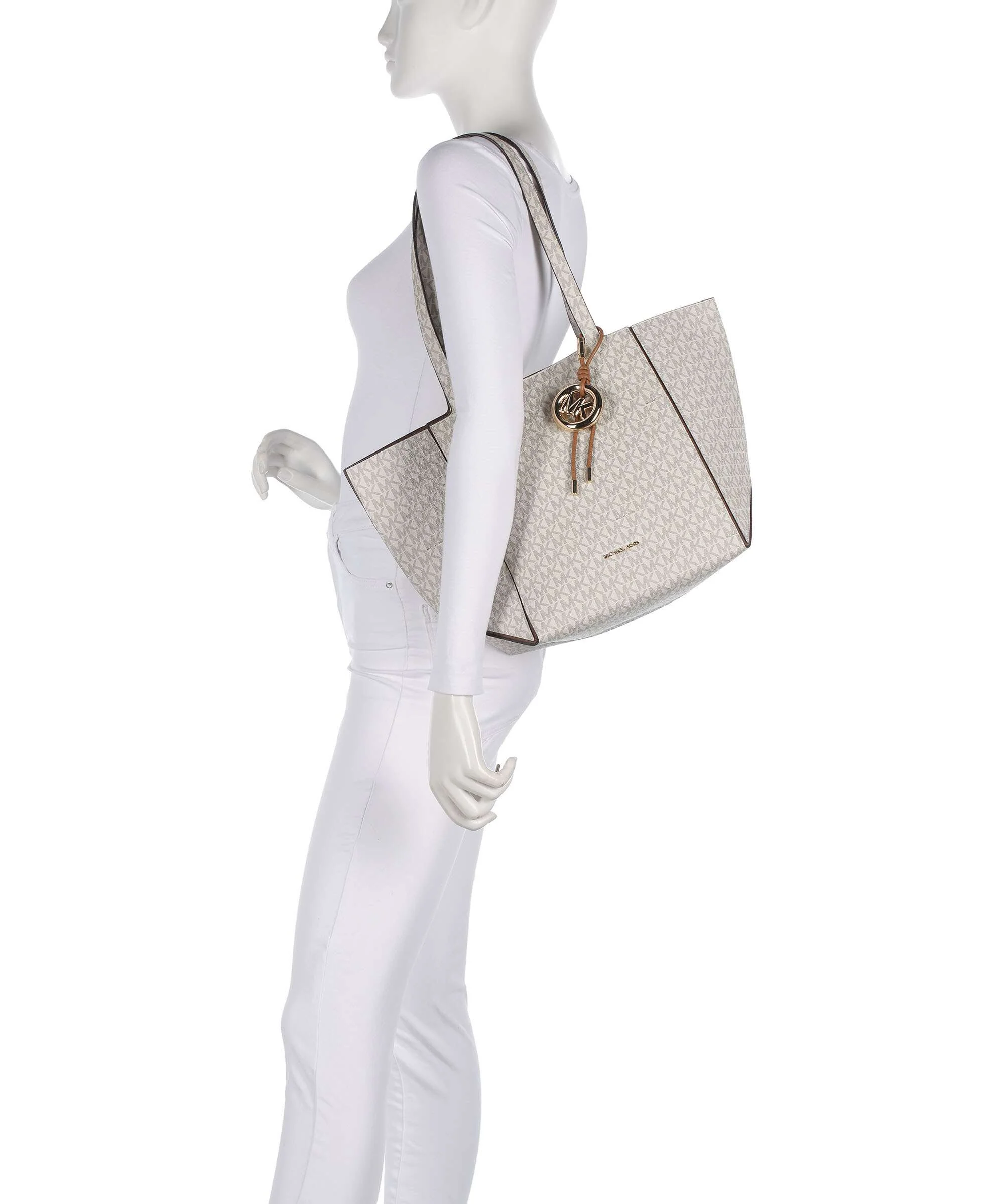 Michael Kors Jordi Medium Torba na zakupy vanilla/acorn - Image 3