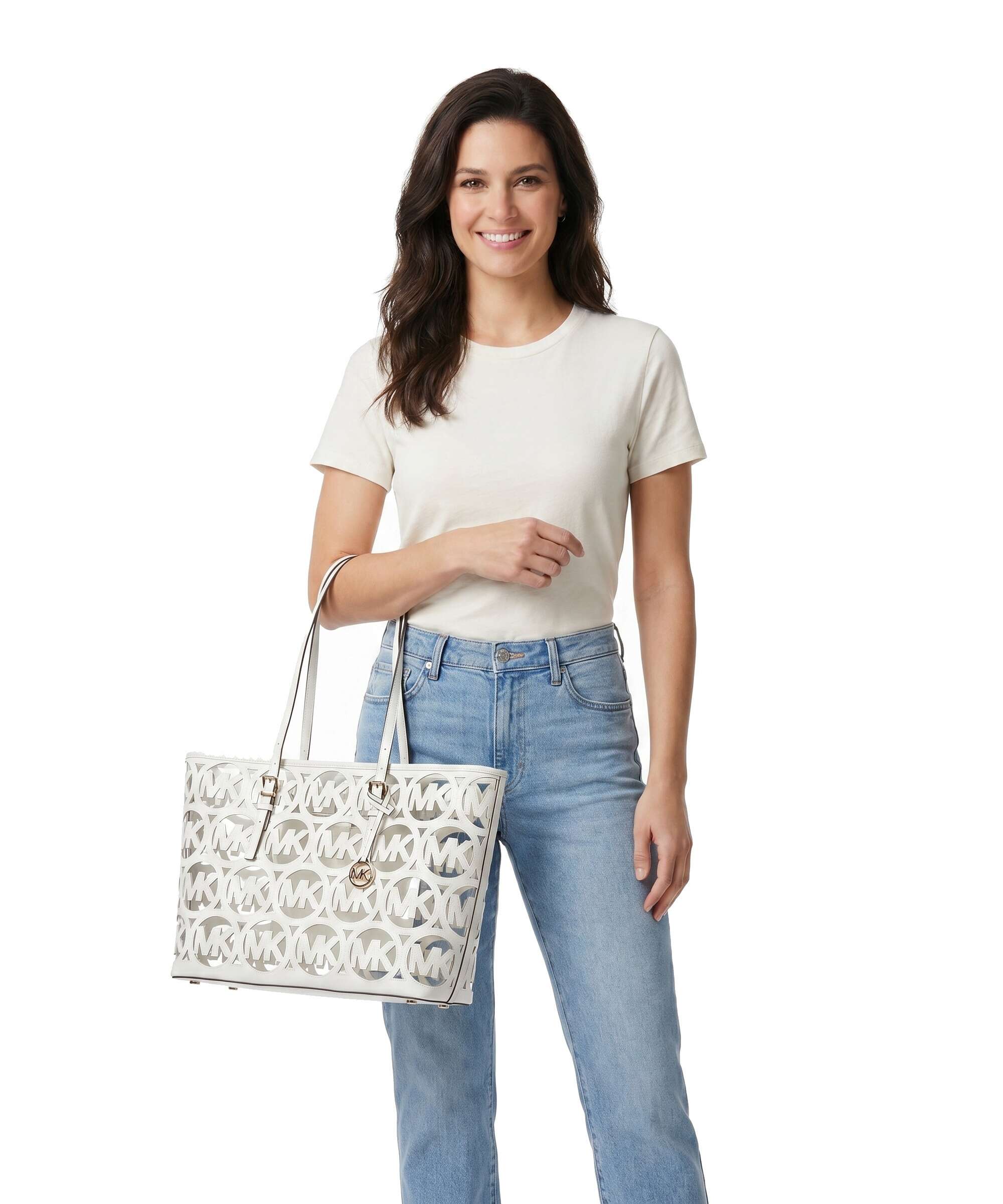 Michael Kors Quinn Large Torba na zakupy optic white - Image 3