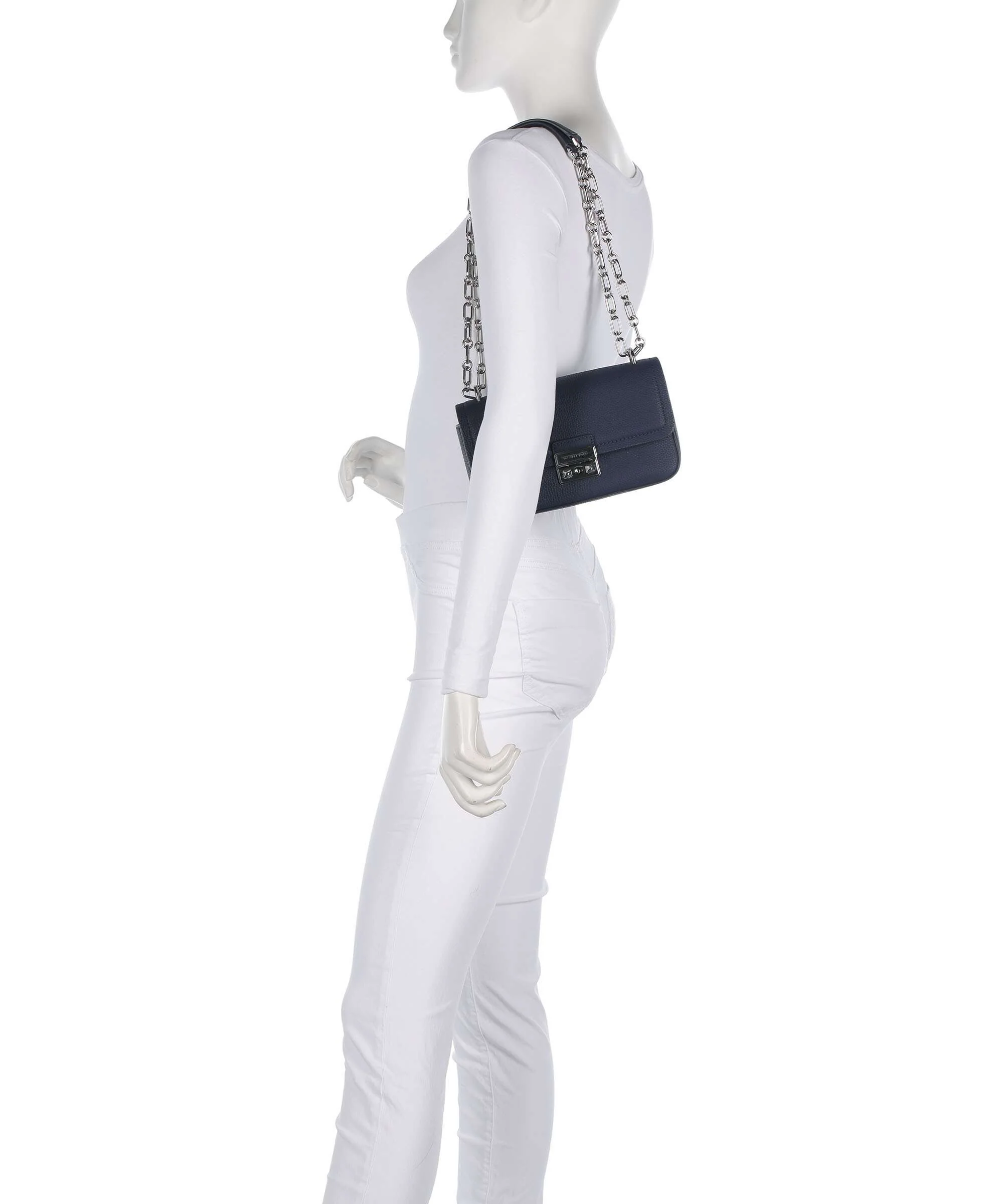 Michael Kors Tribeca Small Torba na ramię dress blues - Image 3
