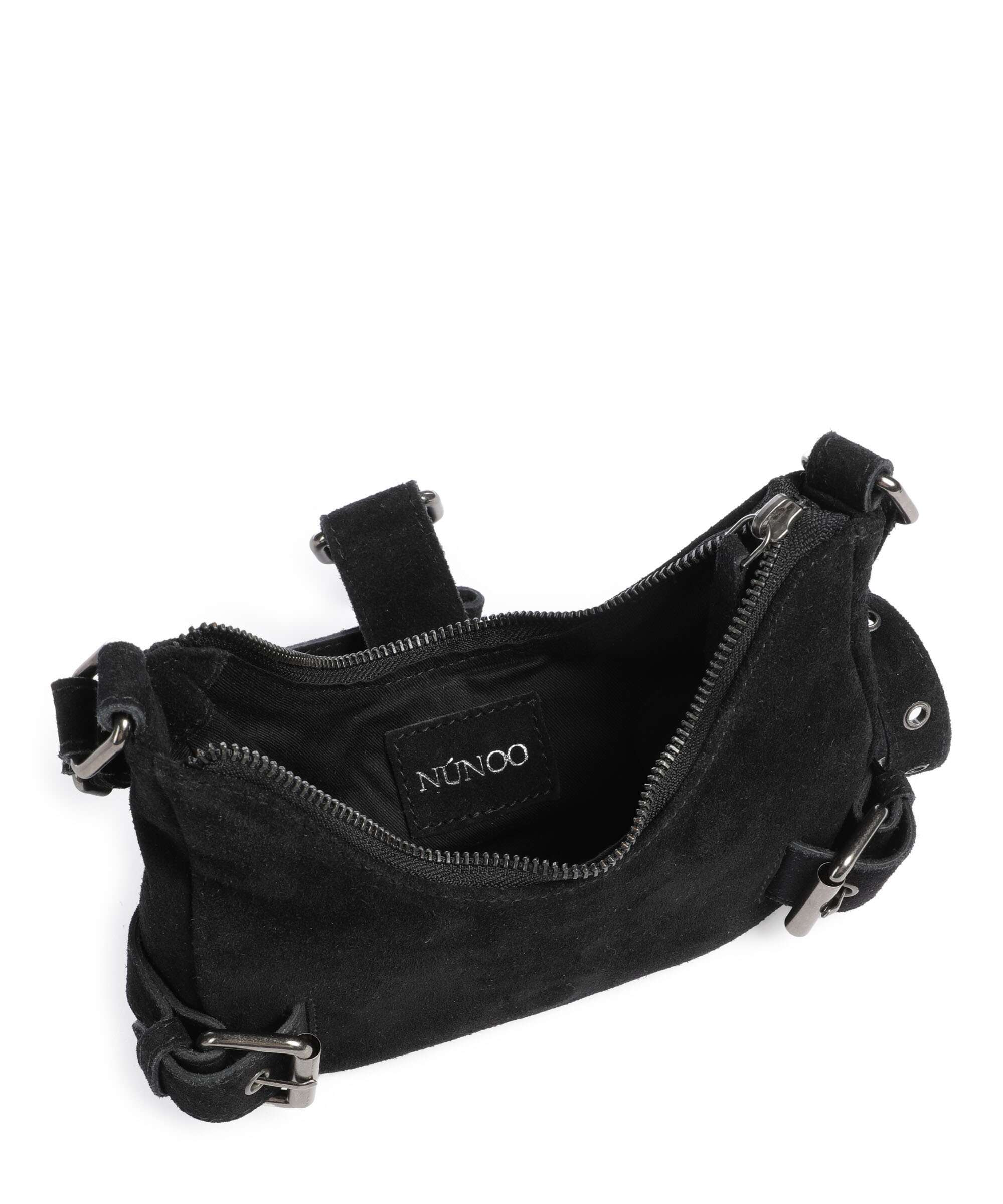 Núnoo Suede Palma Torba na ramię black - Image 6