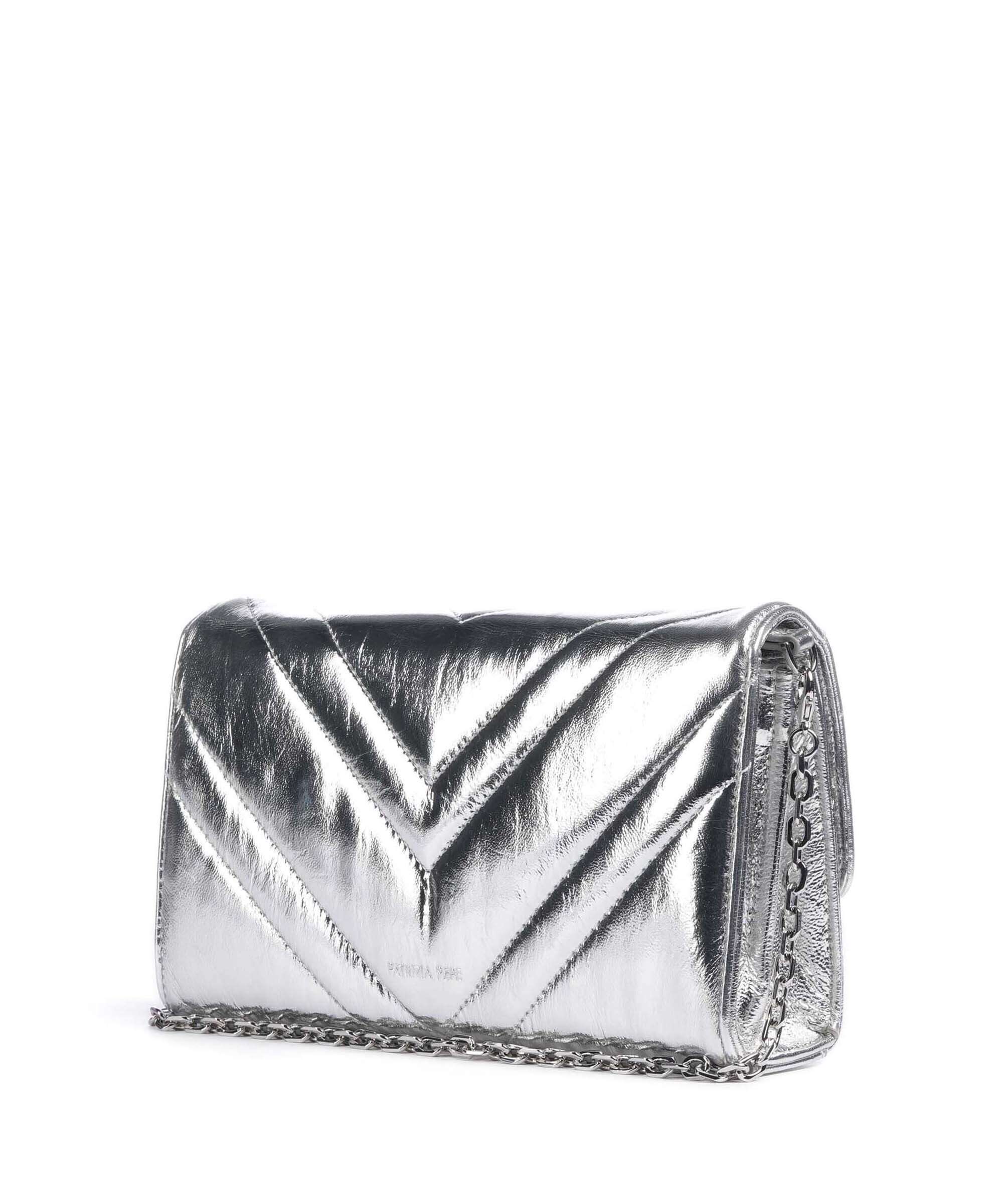 Patrizia Pepe Fly Quilted Metallic Torba przez ramię craquele silver - Image 2