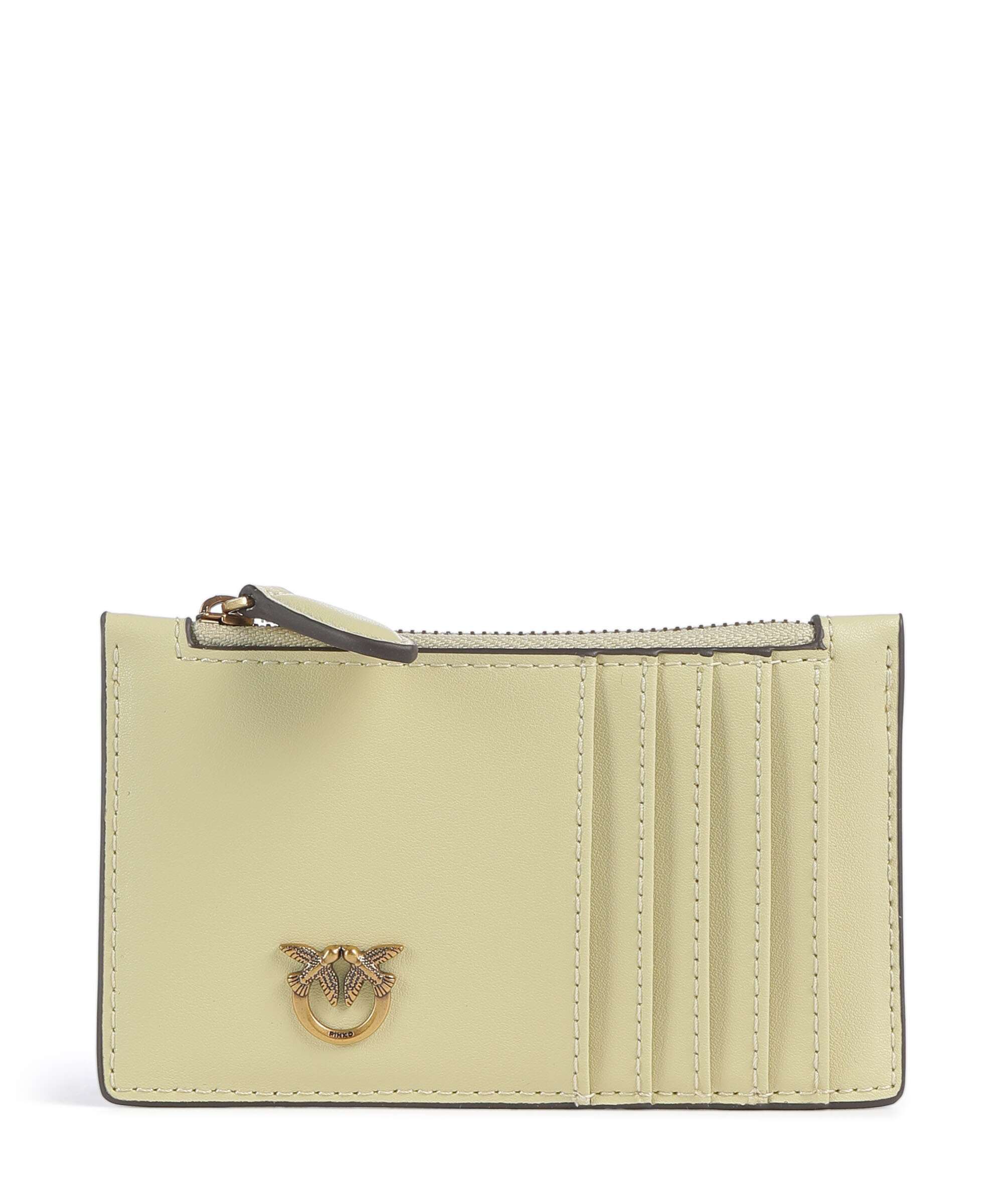 Pinko Airone Etui na karty kredytowe giallo vaniglia/antique gold