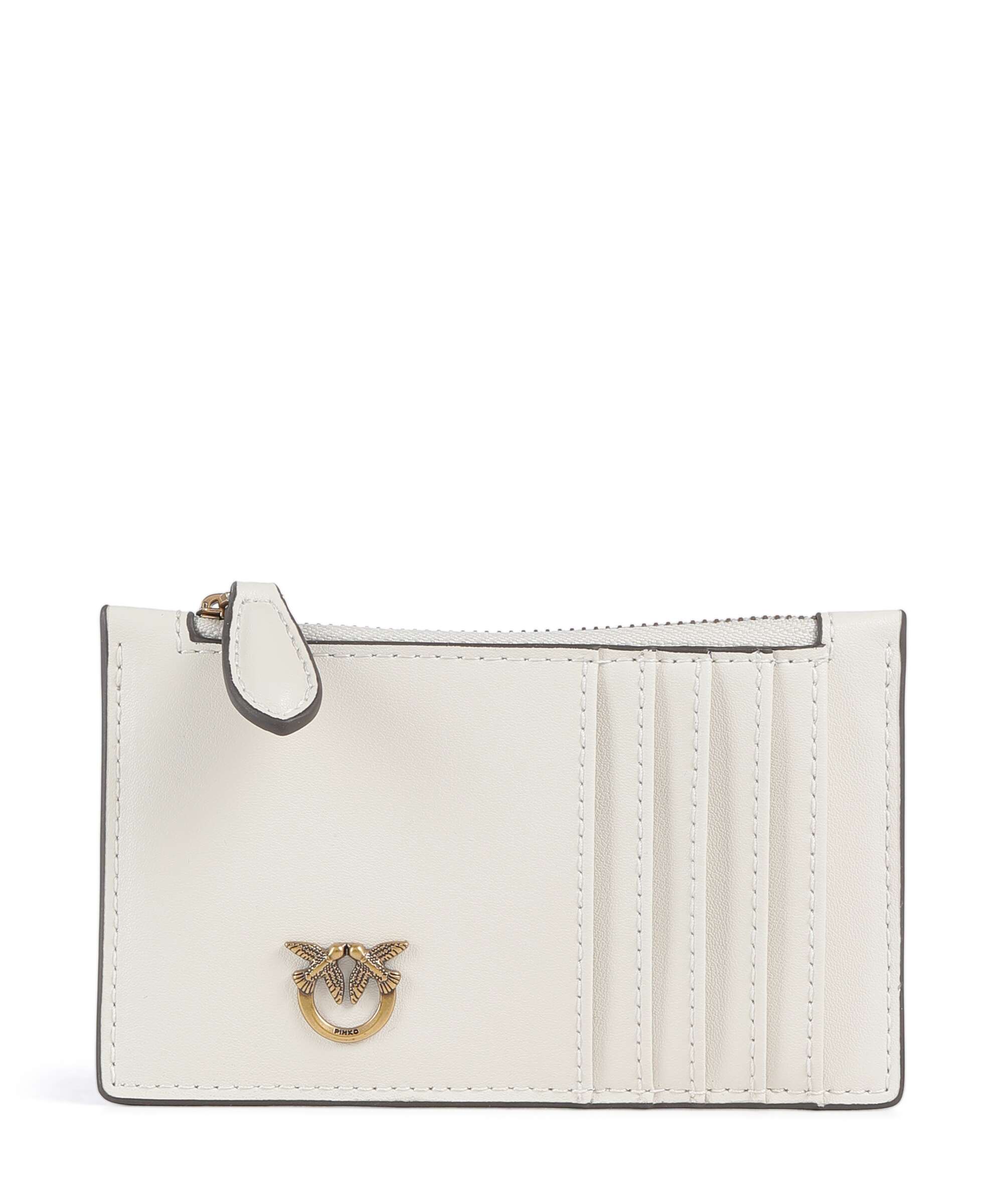 Pinko Airone Etui na karty kredytowe bianco seta/antique gold
