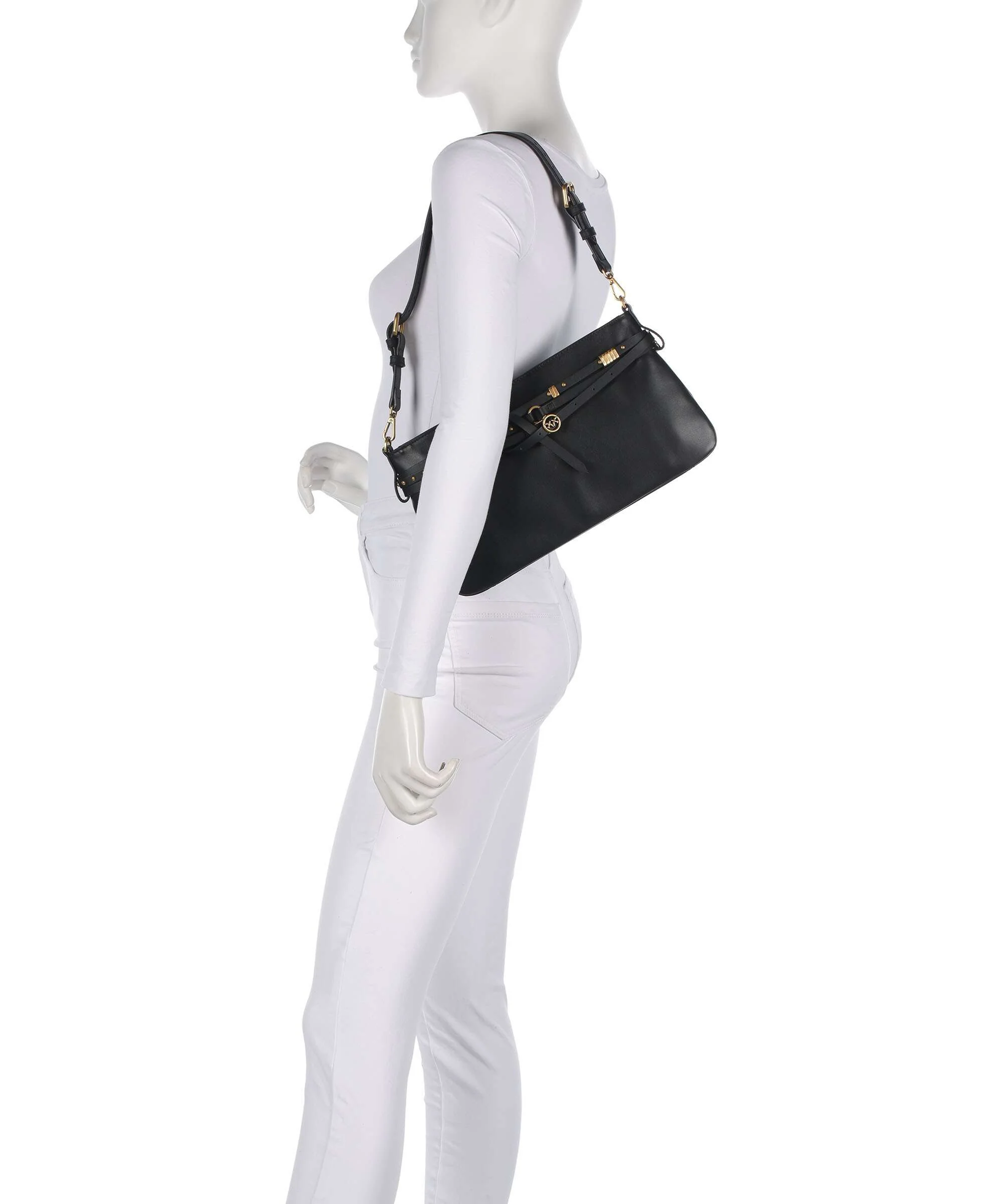 Pinko Belt Classic Torba na ramię nero/antique gold - Image 3