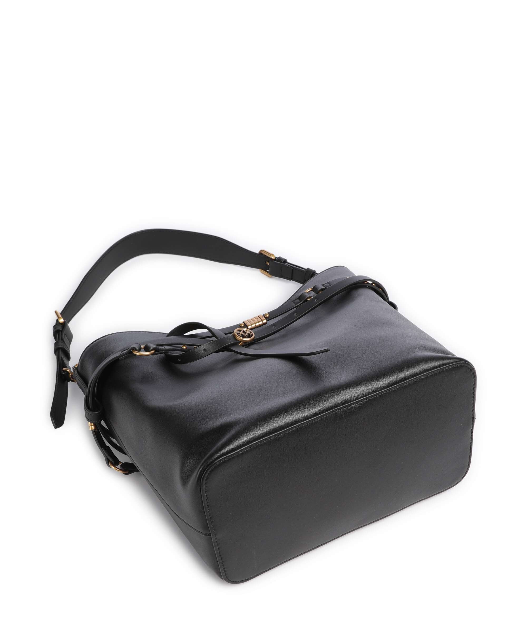 Pinko Belt Classic Torebka worek nero/antique gold - Image 5