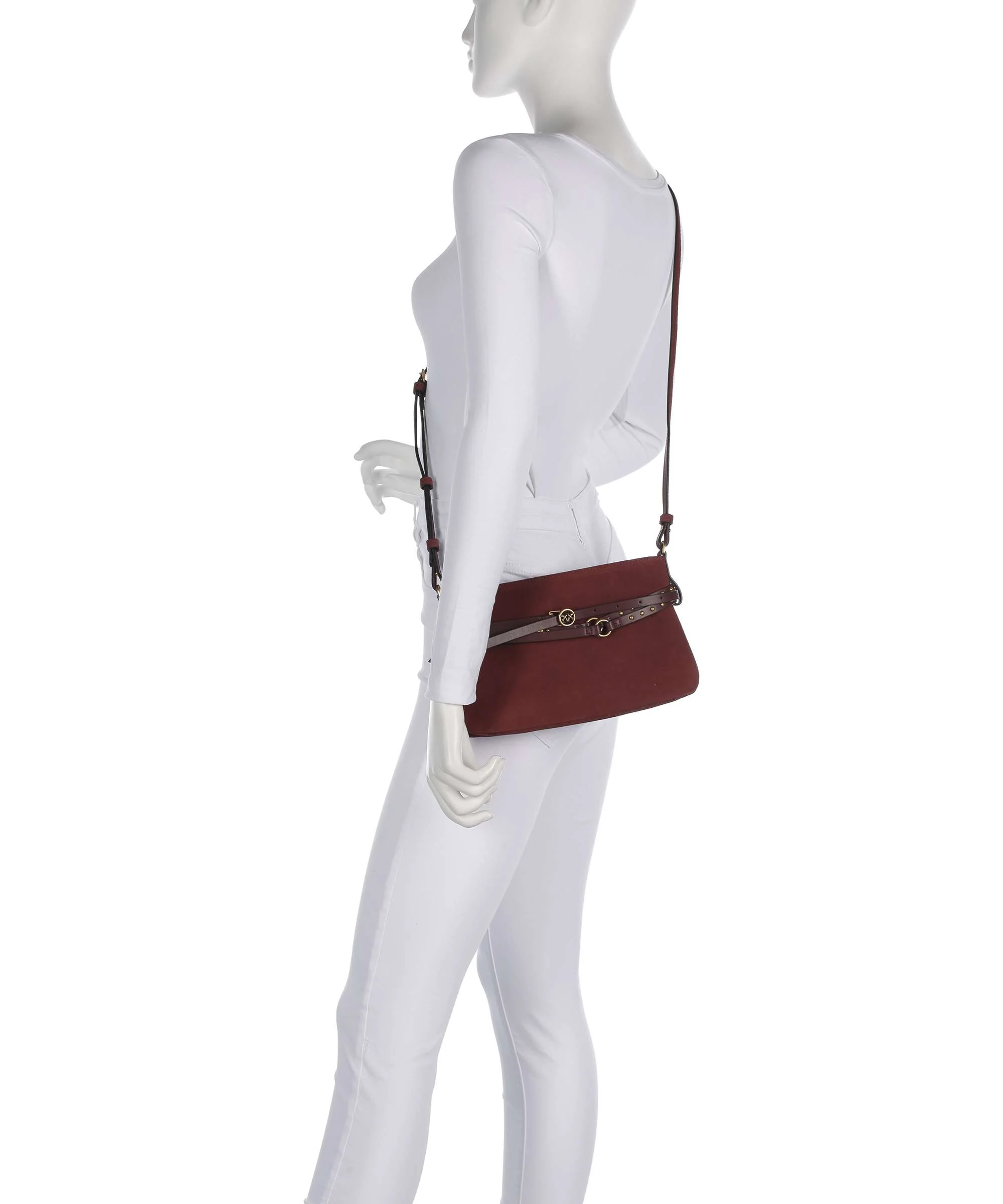 Pinko Belt Mini Torba na ramię burgundy wine/antique gold - Image 4