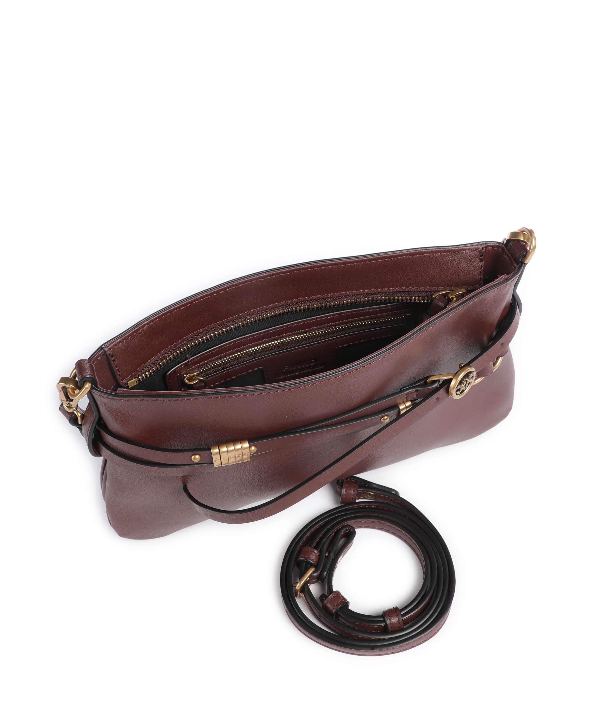 Pinko Belt Mini Torba na ramię burgundy wine/antique gold - Image 7