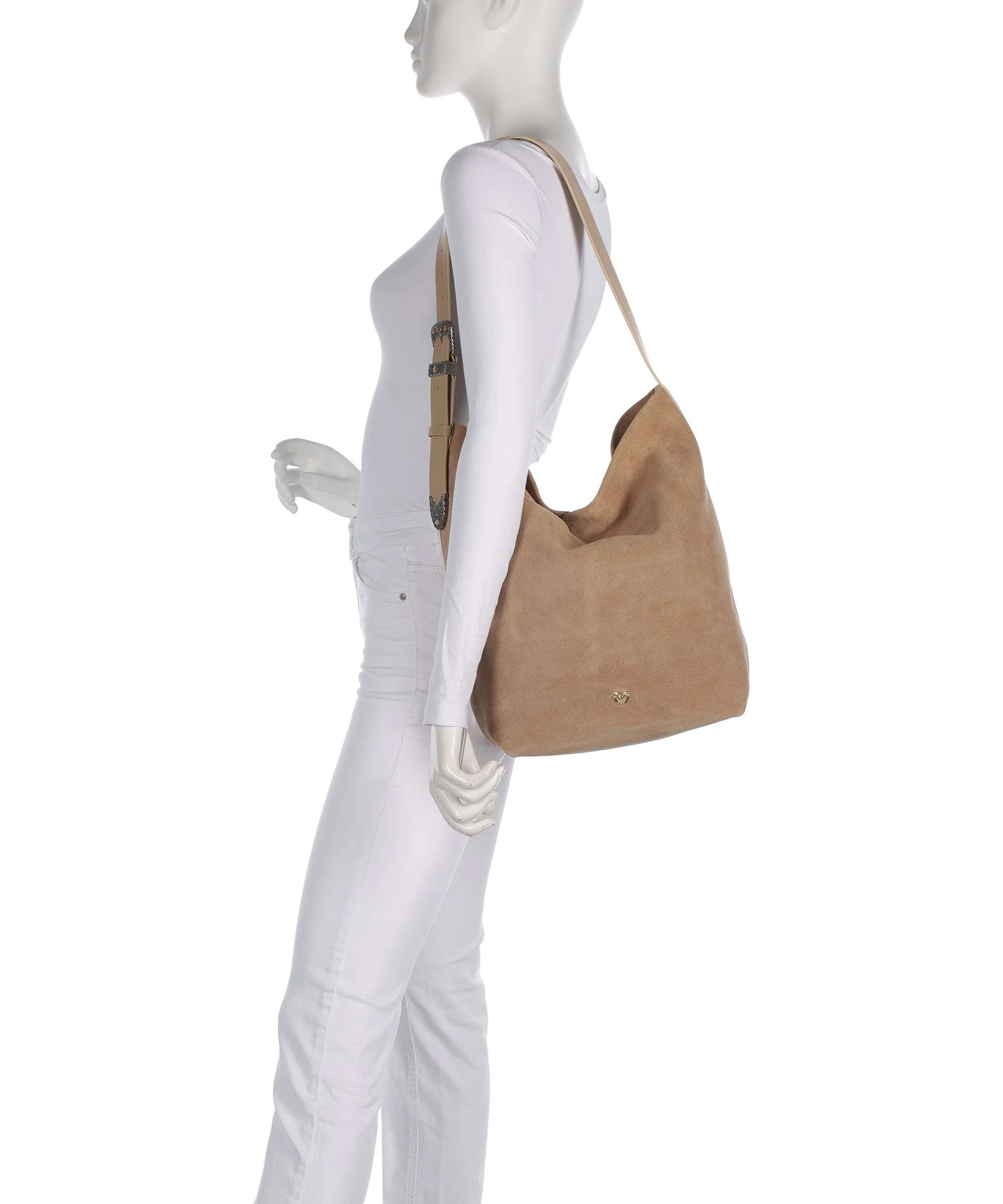 Pinko Big Torebka worek beige/scoiattolo/gal mix gold - Image 3