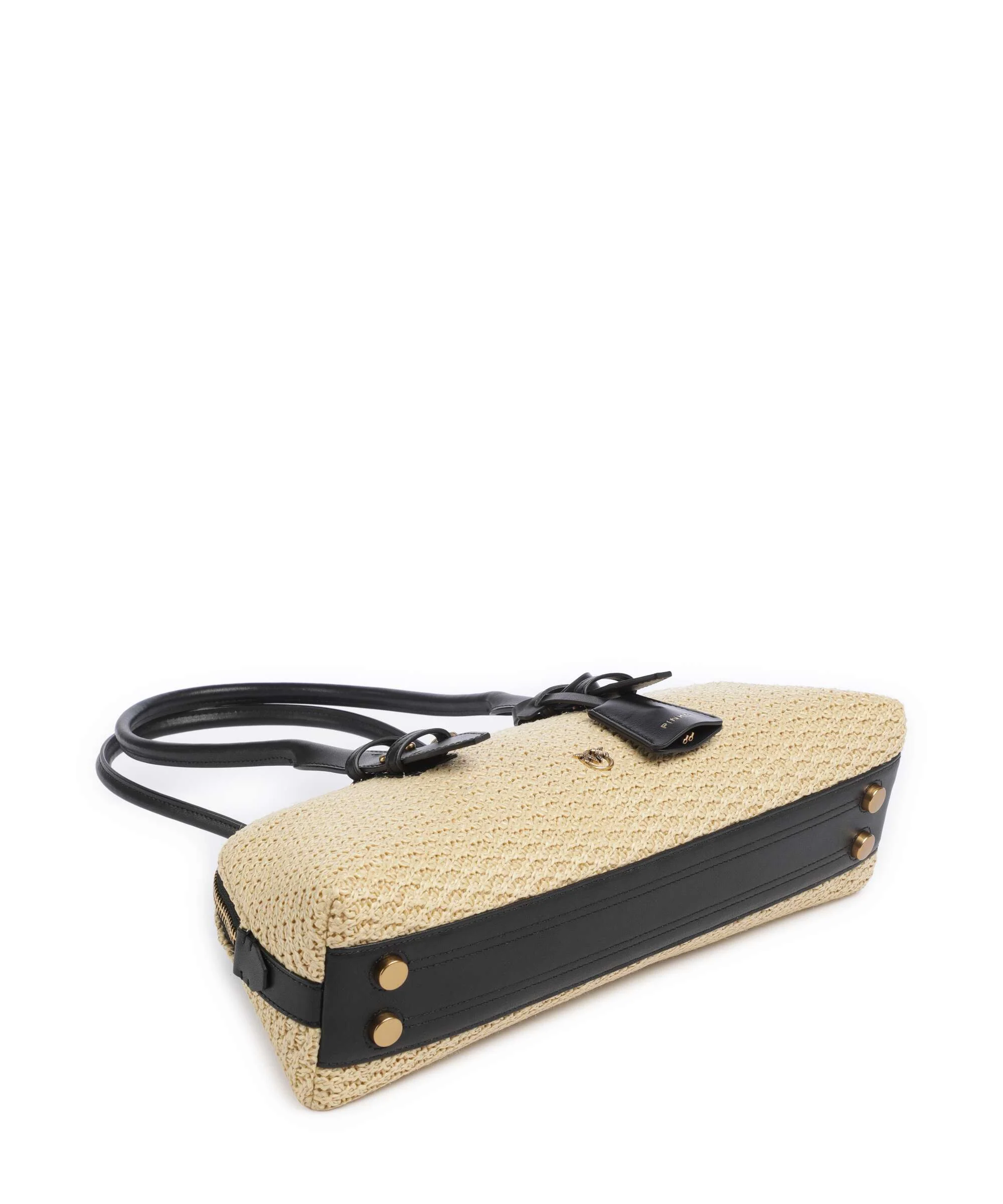 Pinko Bowling Horizontal Big Torebka raffia/bianco/antique gold - Image 5