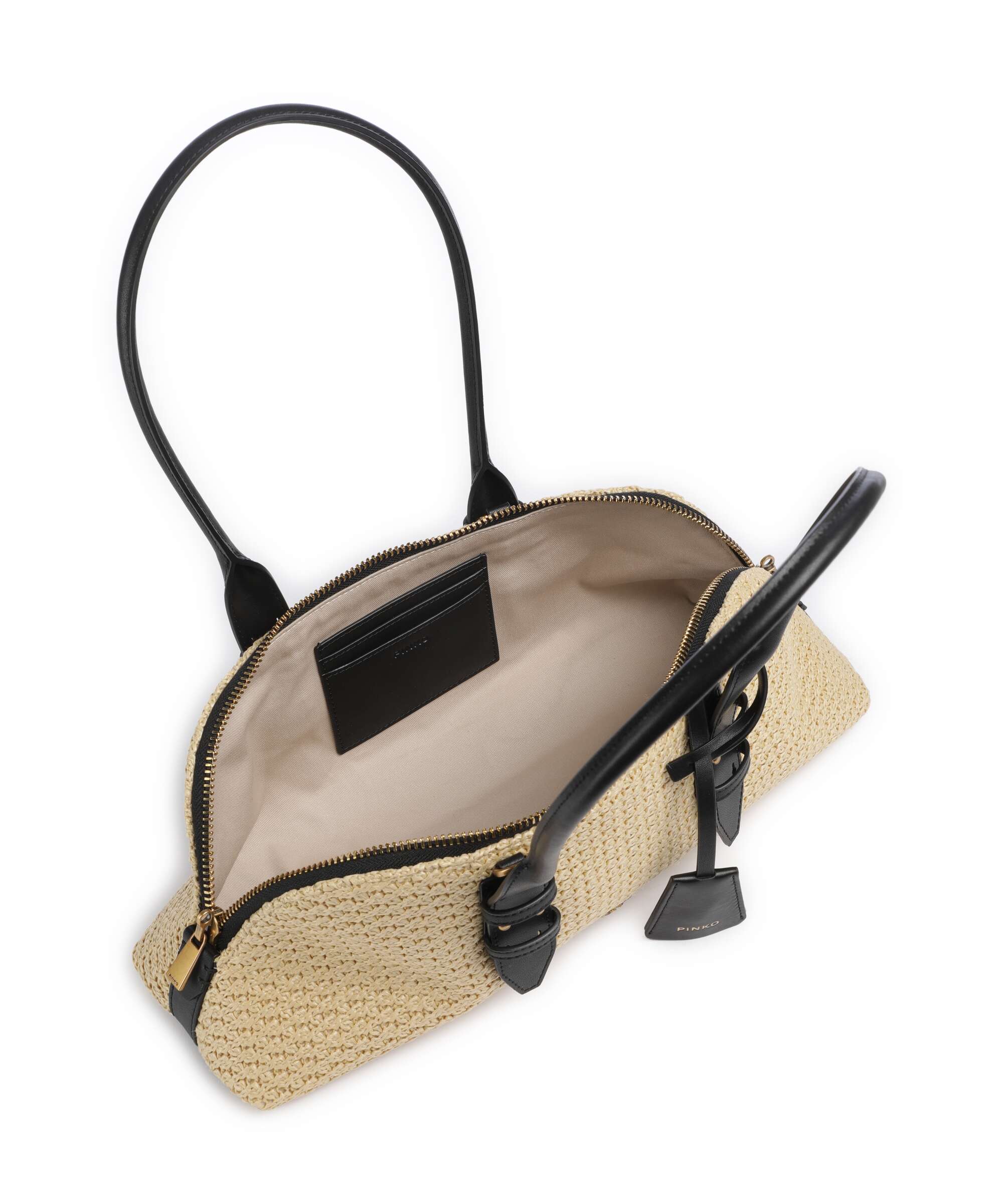 Pinko Bowling Horizontal Big Torebka raffia/bianco/antique gold - Image 6