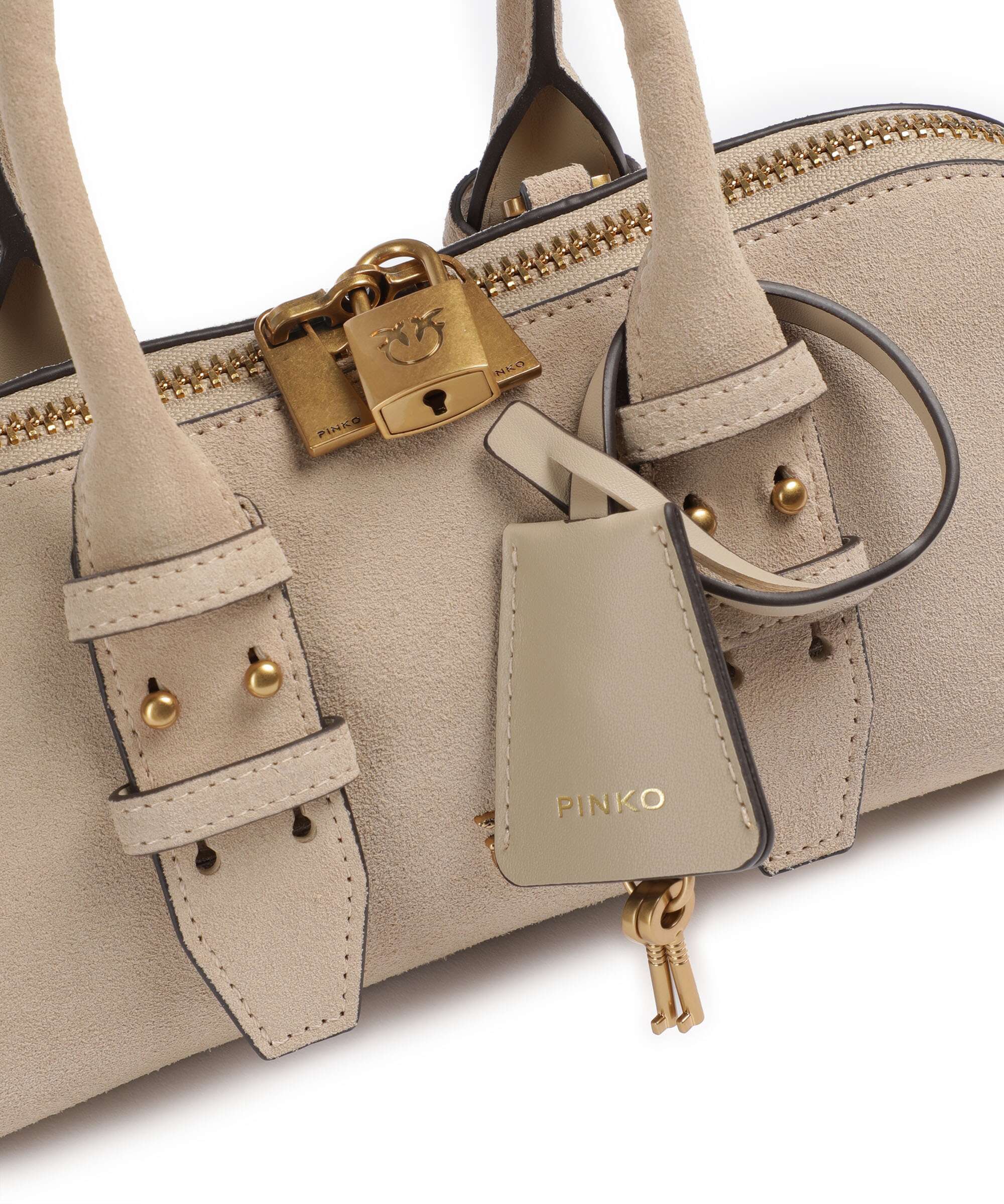 Pinko Bowling Horizontal Torebka beige/grigio fumo/antique gold - Image 4