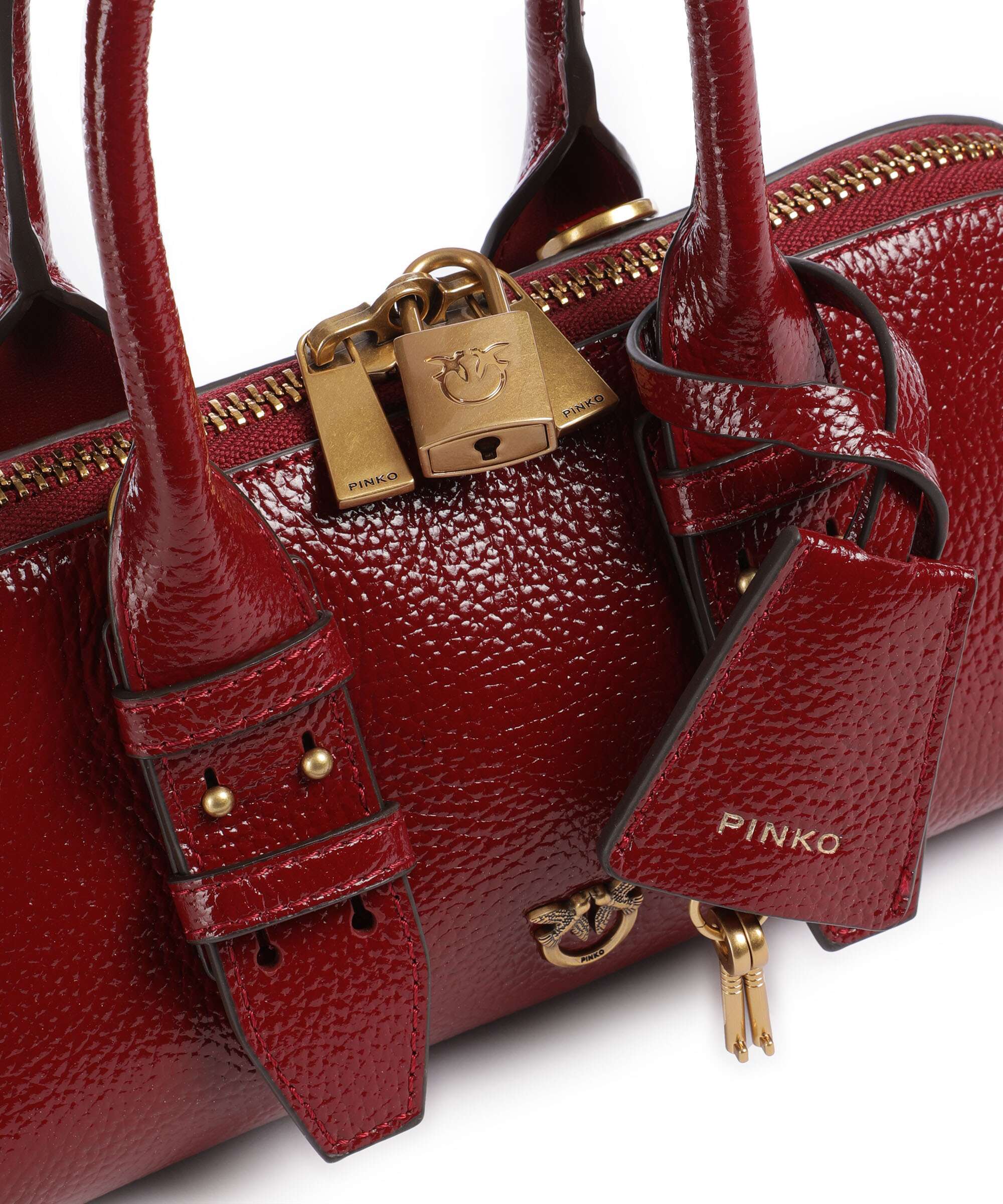 Pinko Bowling Horizontal Torebka rosso scuro/antique gold - Image 4