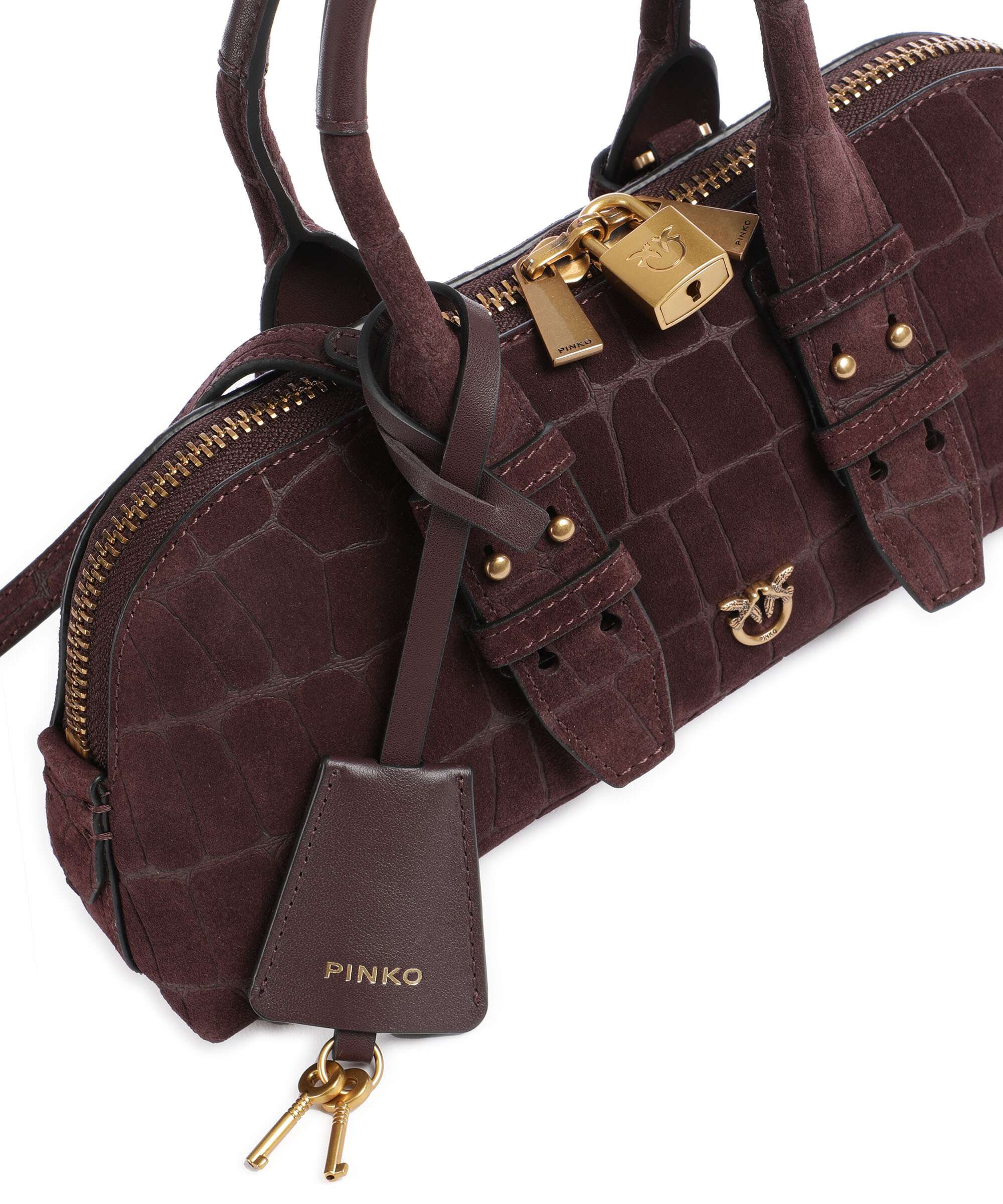 Pinko Bowling Horizontal Torebka rosso mogano/antique gold - Image 4