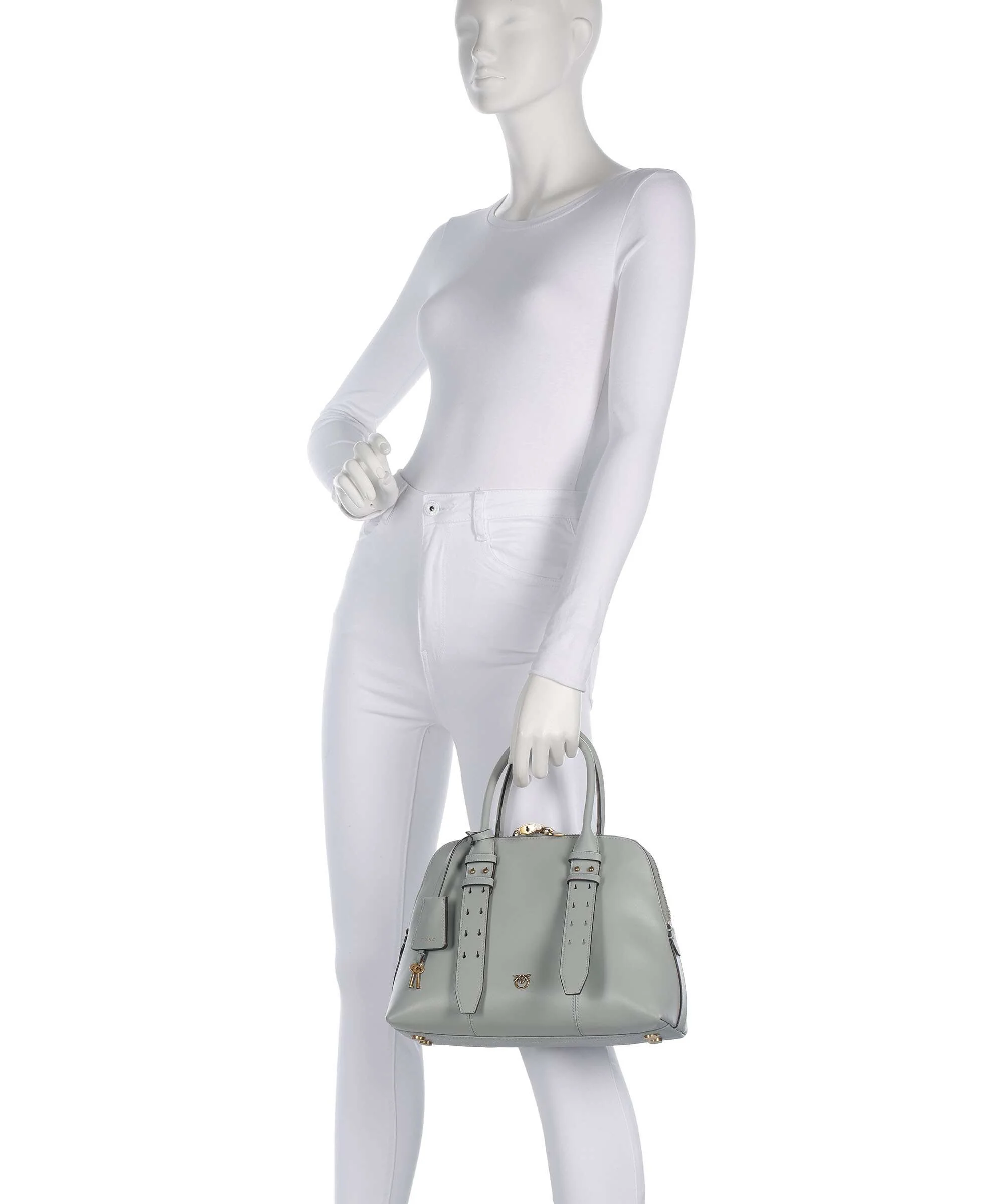 Pinko Bowling Medium Torebka grigio perla/antique gold - Image 3