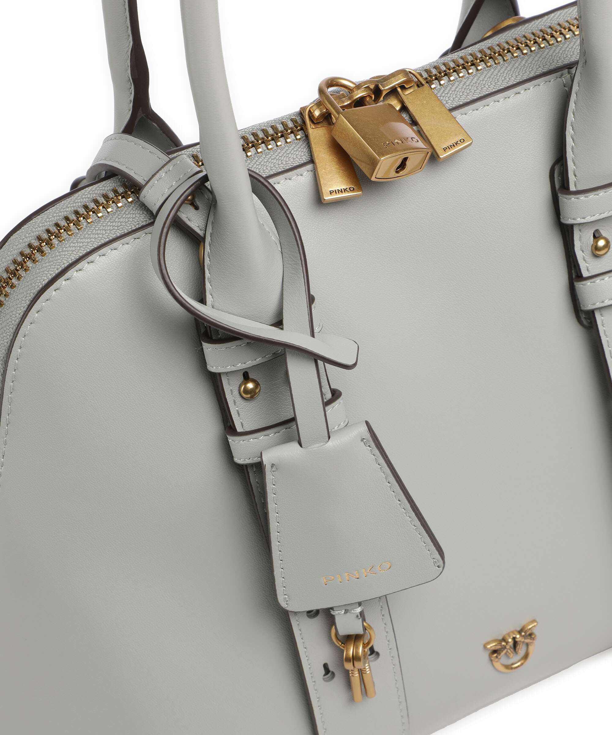 Pinko Bowling Medium Torebka grigio perla/antique gold - Image 4