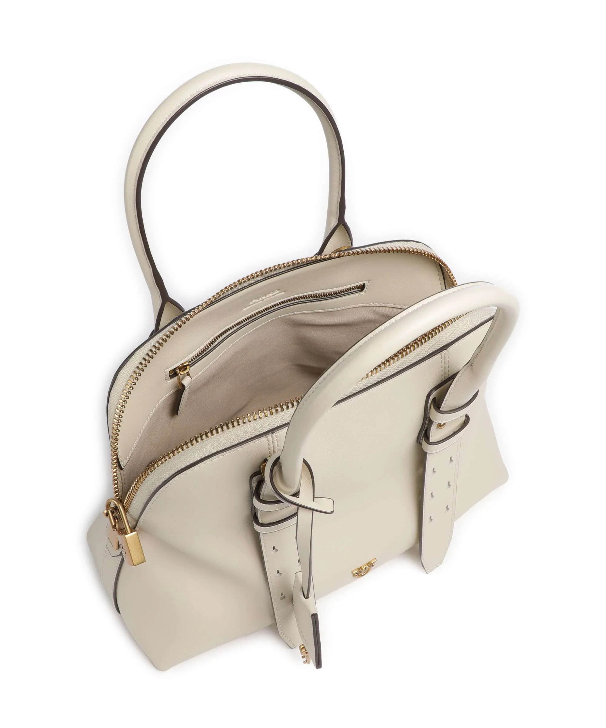 Pinko Bowling Medium Torebka bianco seta/antique gold - Image 6