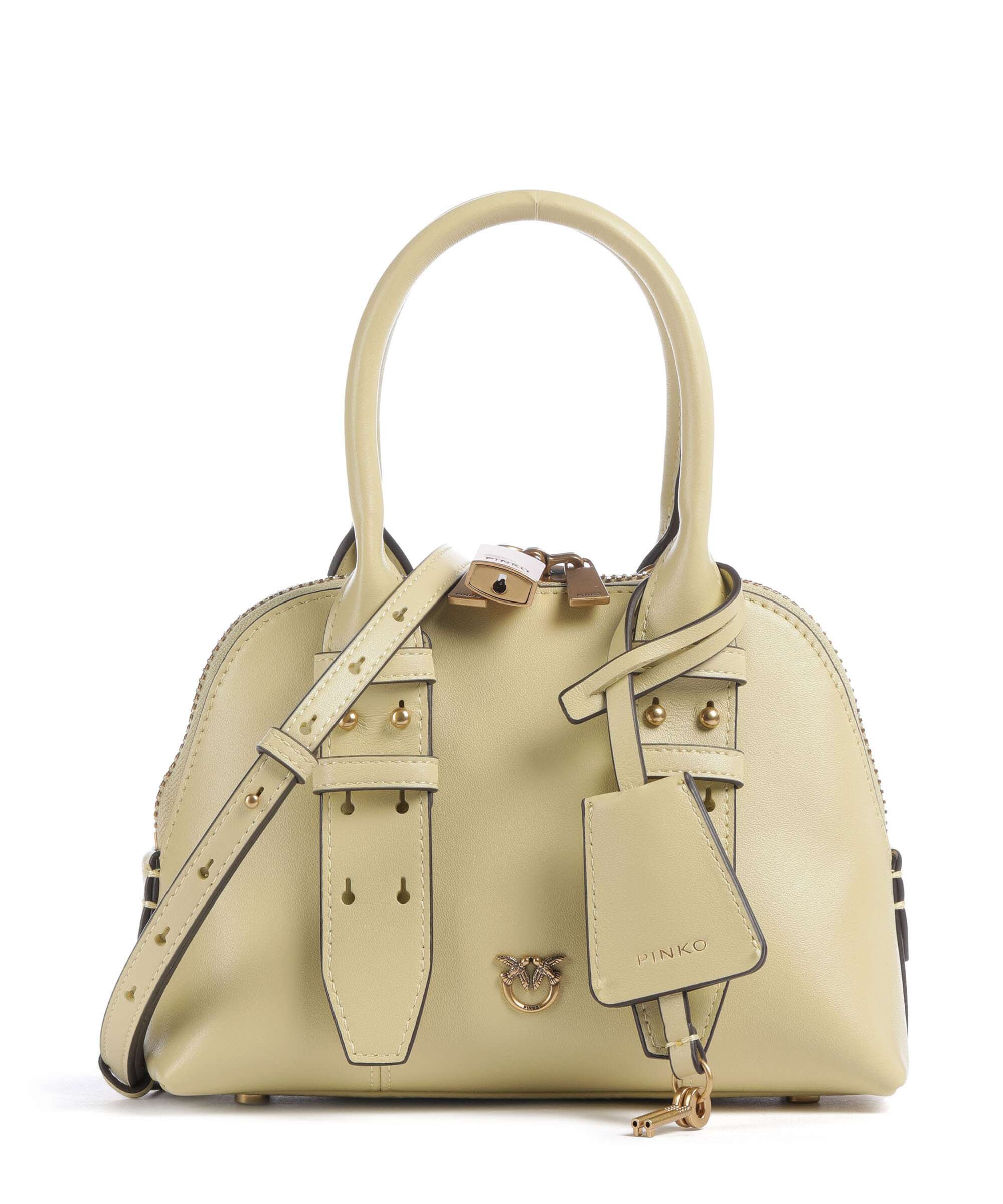 Pinko Bowling Mini Torebka giallo vaniglia/antique gold