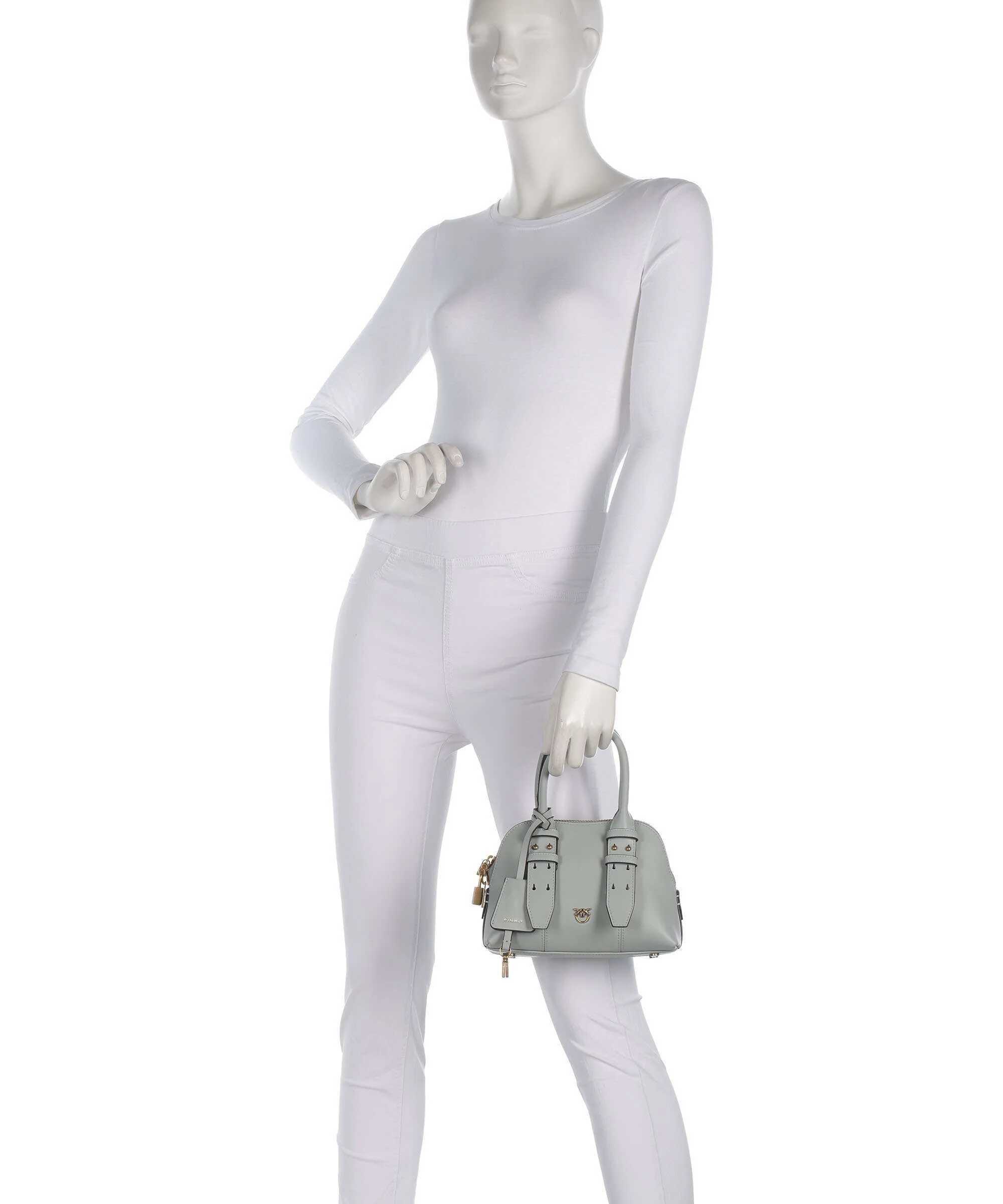 Pinko Bowling Mini Torebka grigio perla/antique gold - Image 4