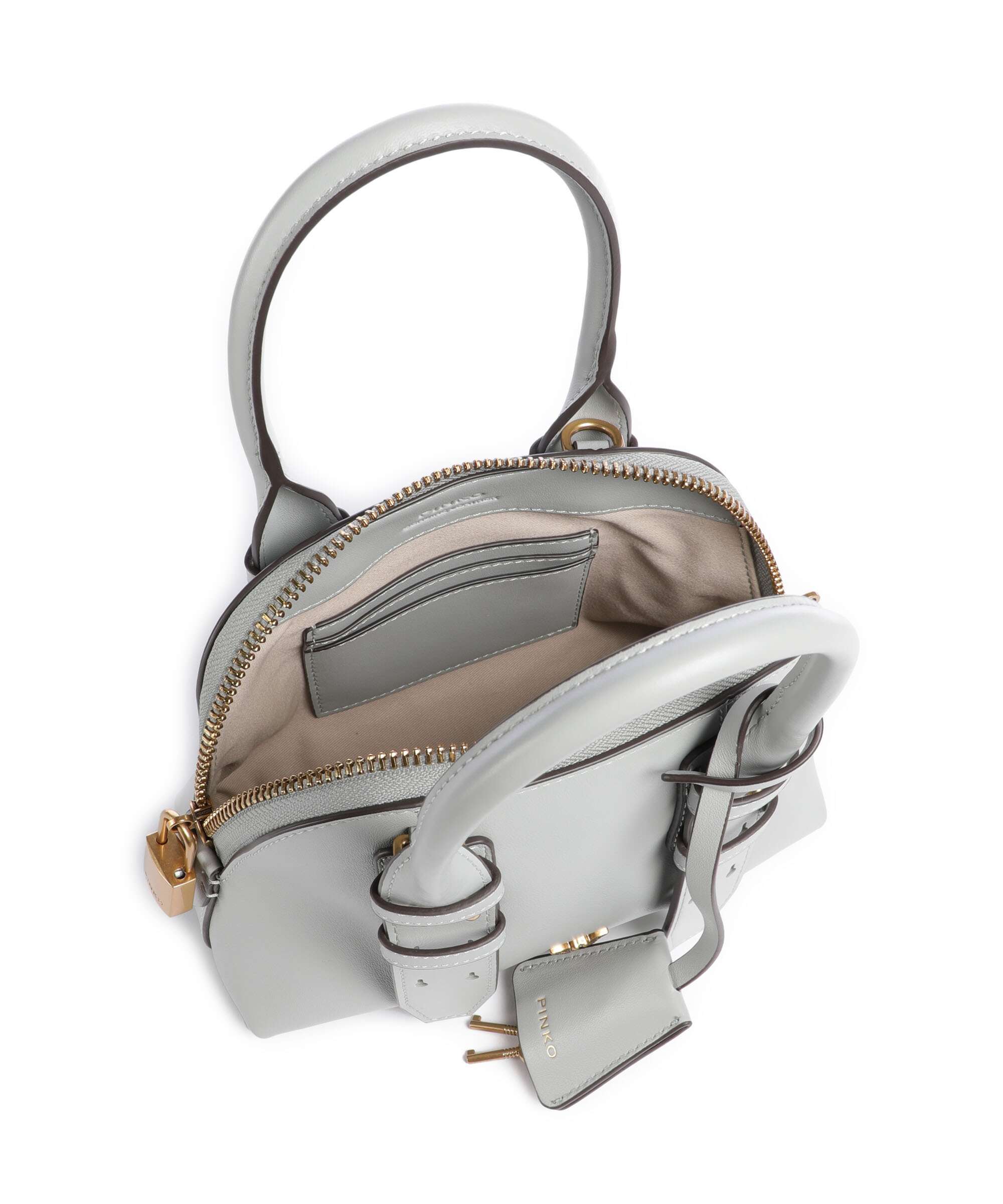 Pinko Bowling Mini Torebka grigio perla/antique gold - Image 7