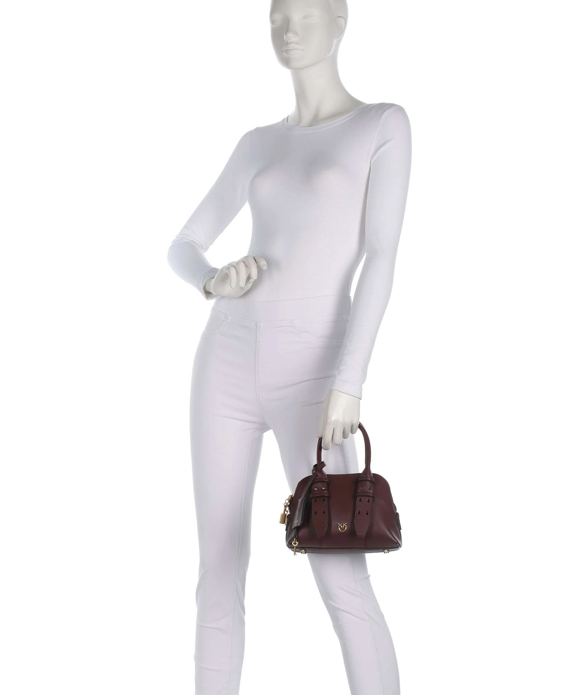 Pinko Bowling Mini Torebka burgundy wine/antique gold - Image 3