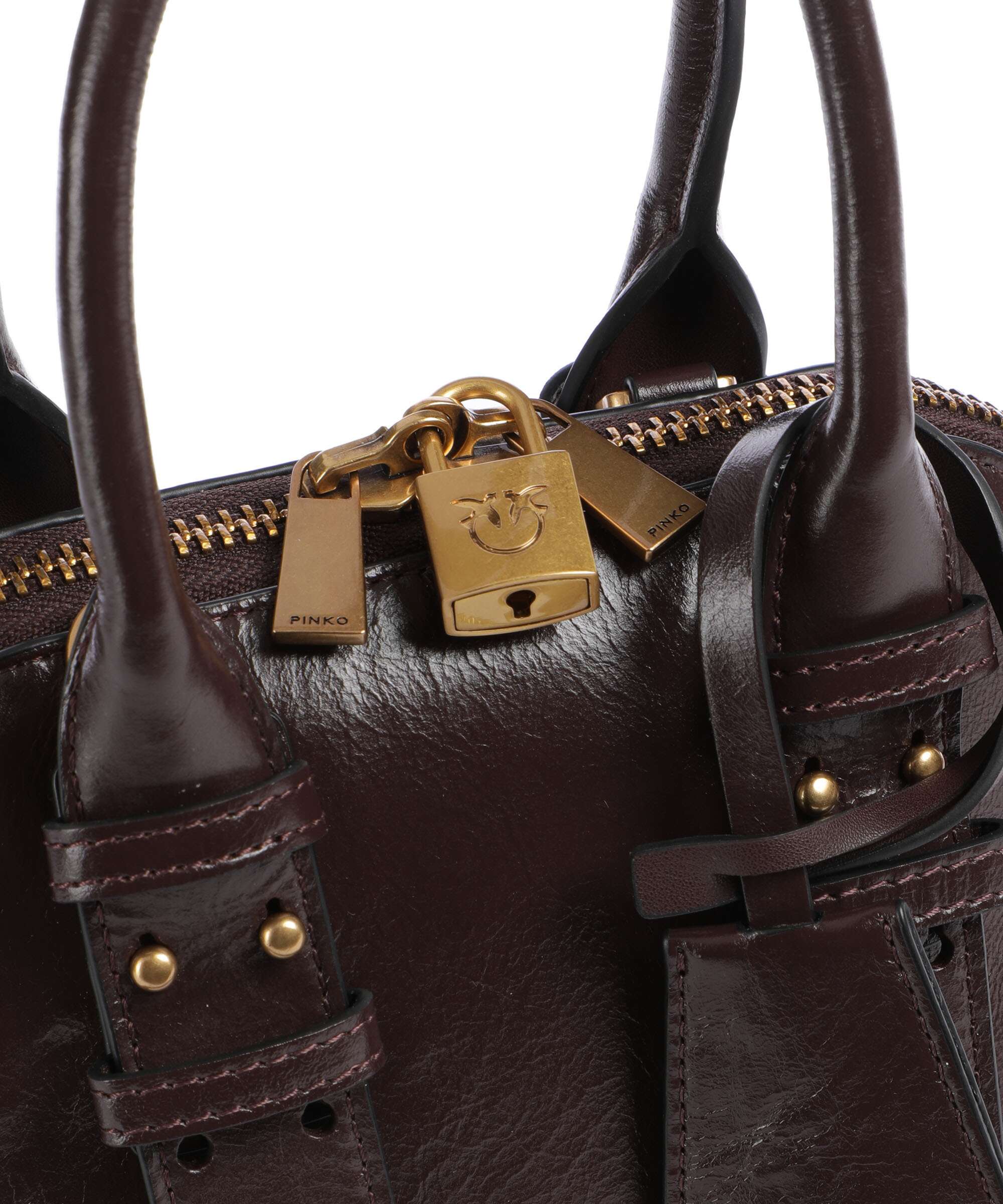 Pinko Bowling Mini Torebka rosso mogano/antique gold - Image 4