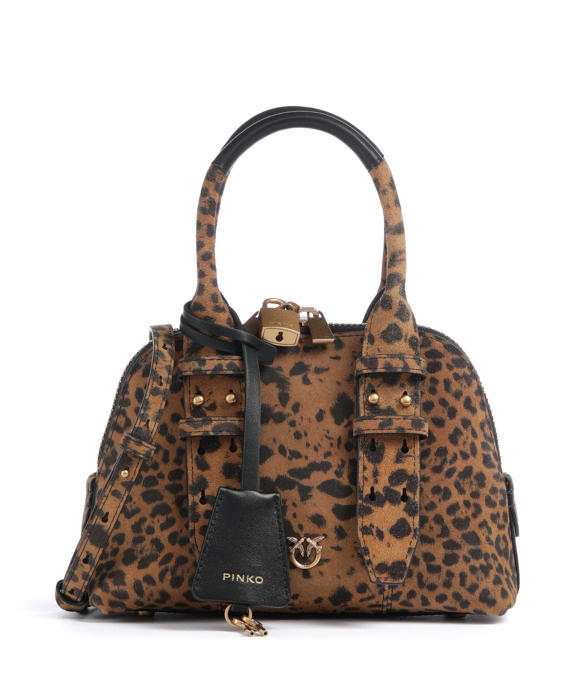 Pinko Bowling Mini Torebka maculato/marrone/antique gold