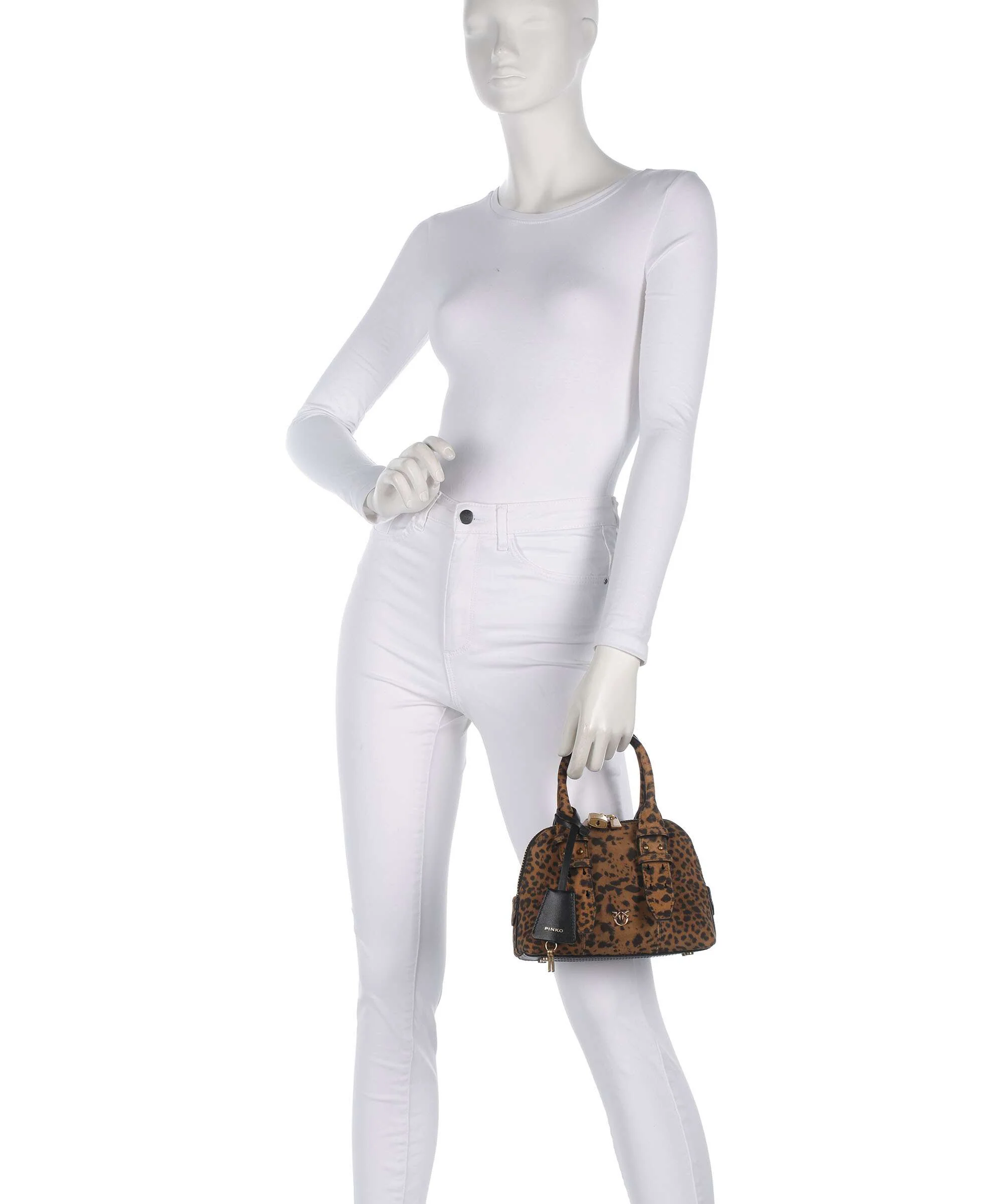 Pinko Bowling Mini Torebka maculato/marrone/antique gold - Image 3