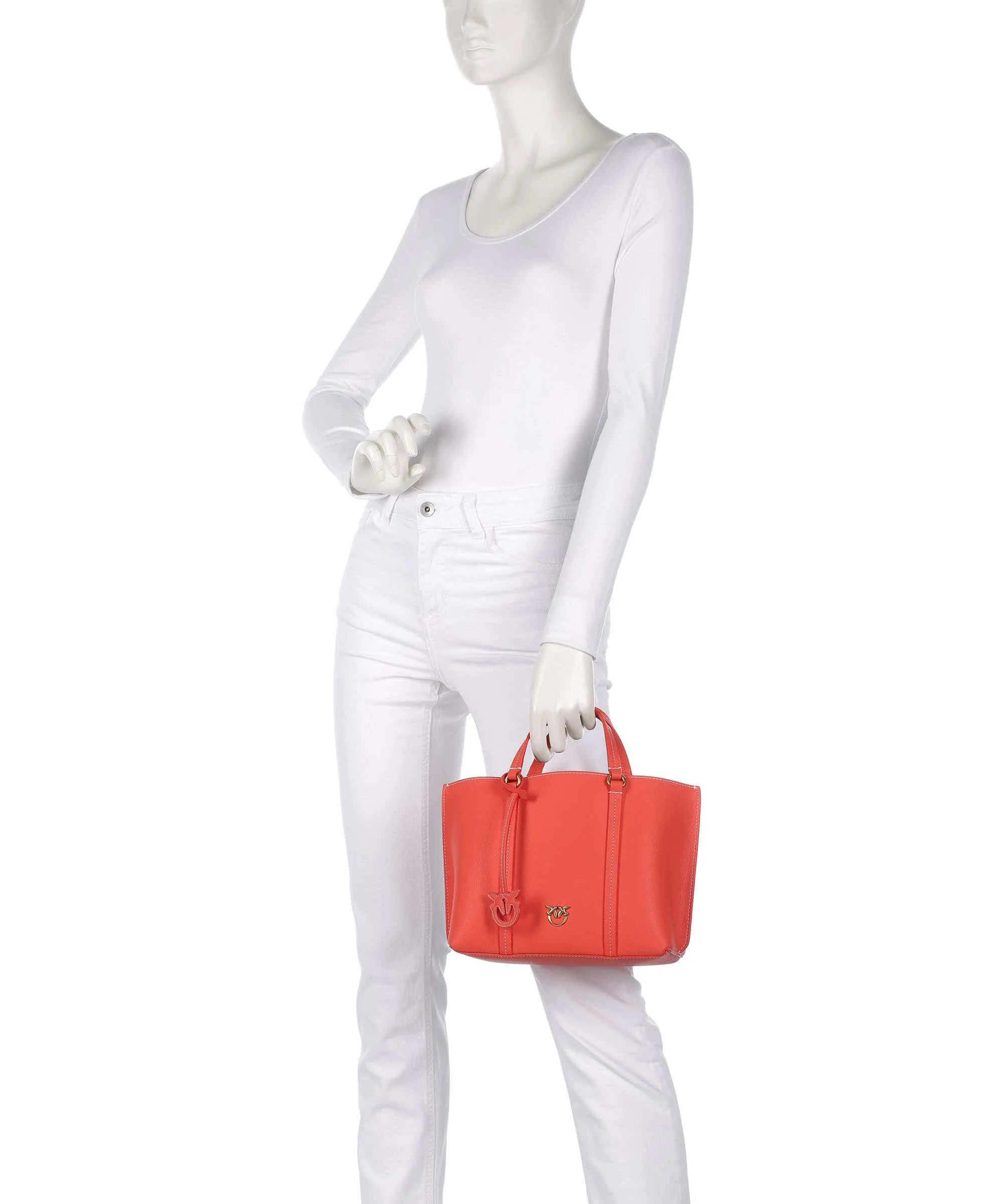 Pinko Carrie Classic Torebka rosso mandarino/antique gold - Image 3