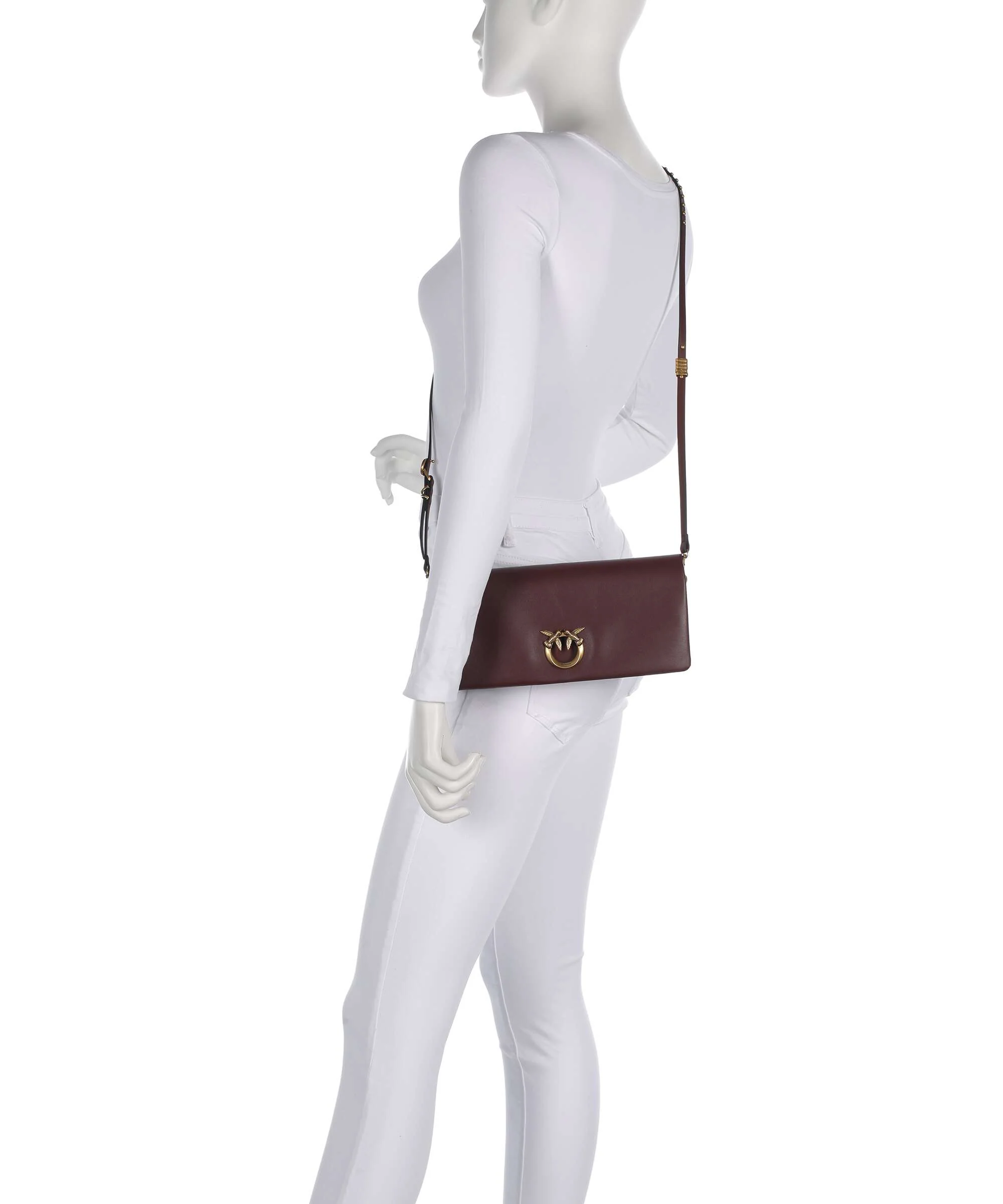 Pinko Click Soft Classic Torba przez ramię burgundy wine/antique gold - Image 3