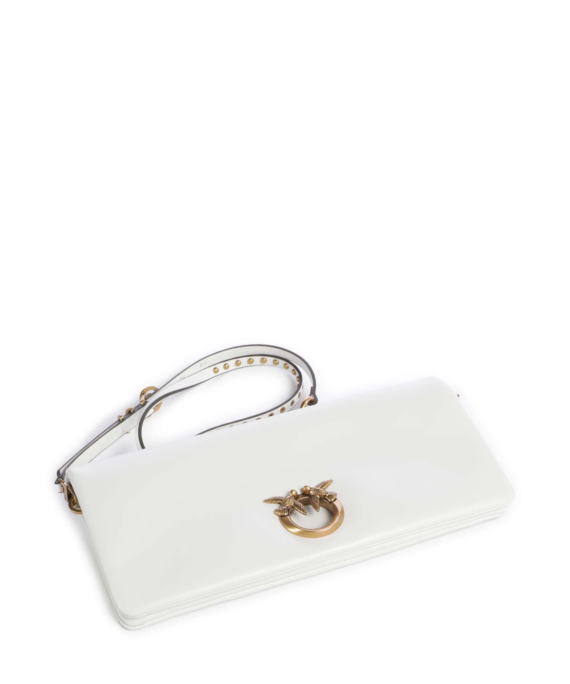 Pinko Click Soft Classic Torba przez ramię bianco nembo/antique gold - Image 4