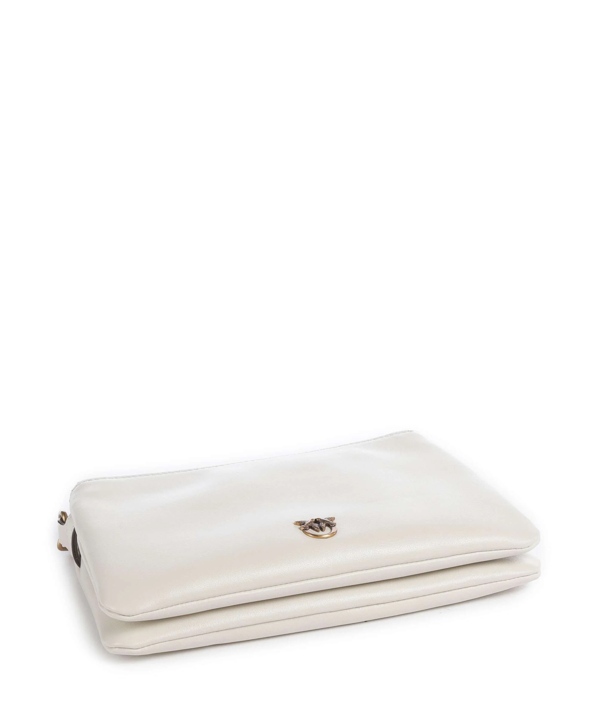 Pinko Double Mini Torba na ramię bianco seta/antique gold - Image 5