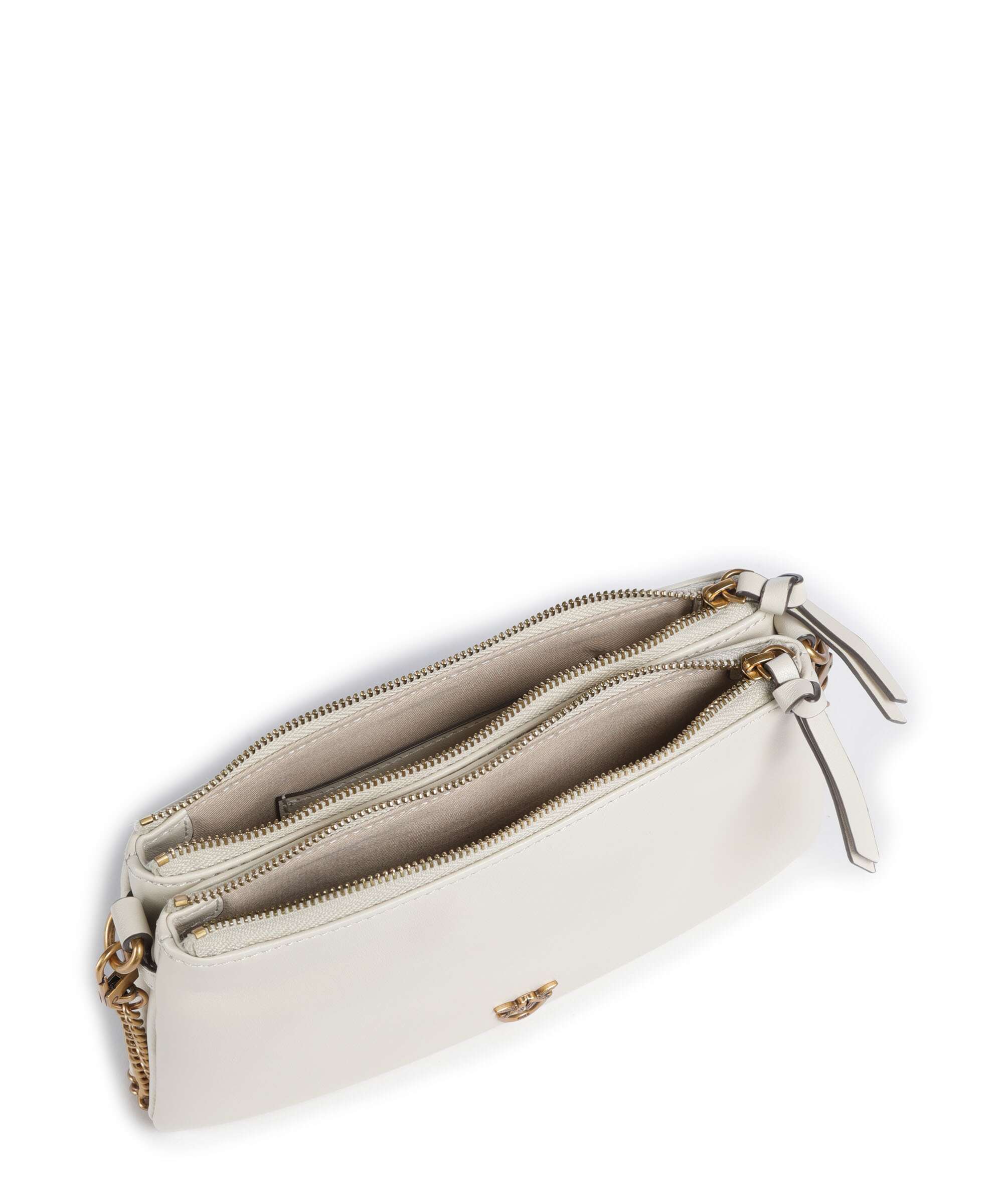 Pinko Double Mini Torba na ramię bianco seta/antique gold - Image 6
