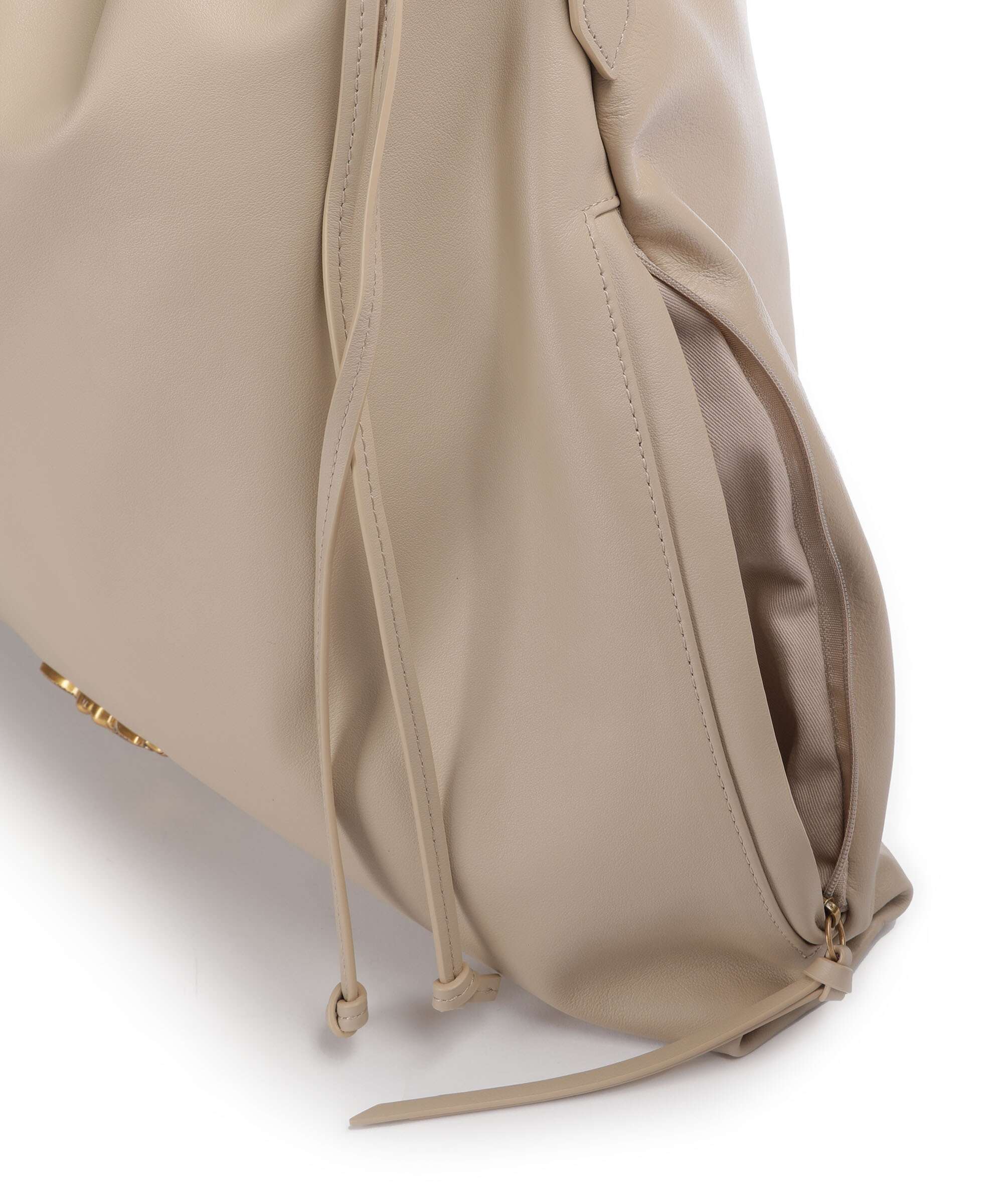 Pinko Extra Slouchy Torebka worek beige/grigio fumo/antique gold - Image 4