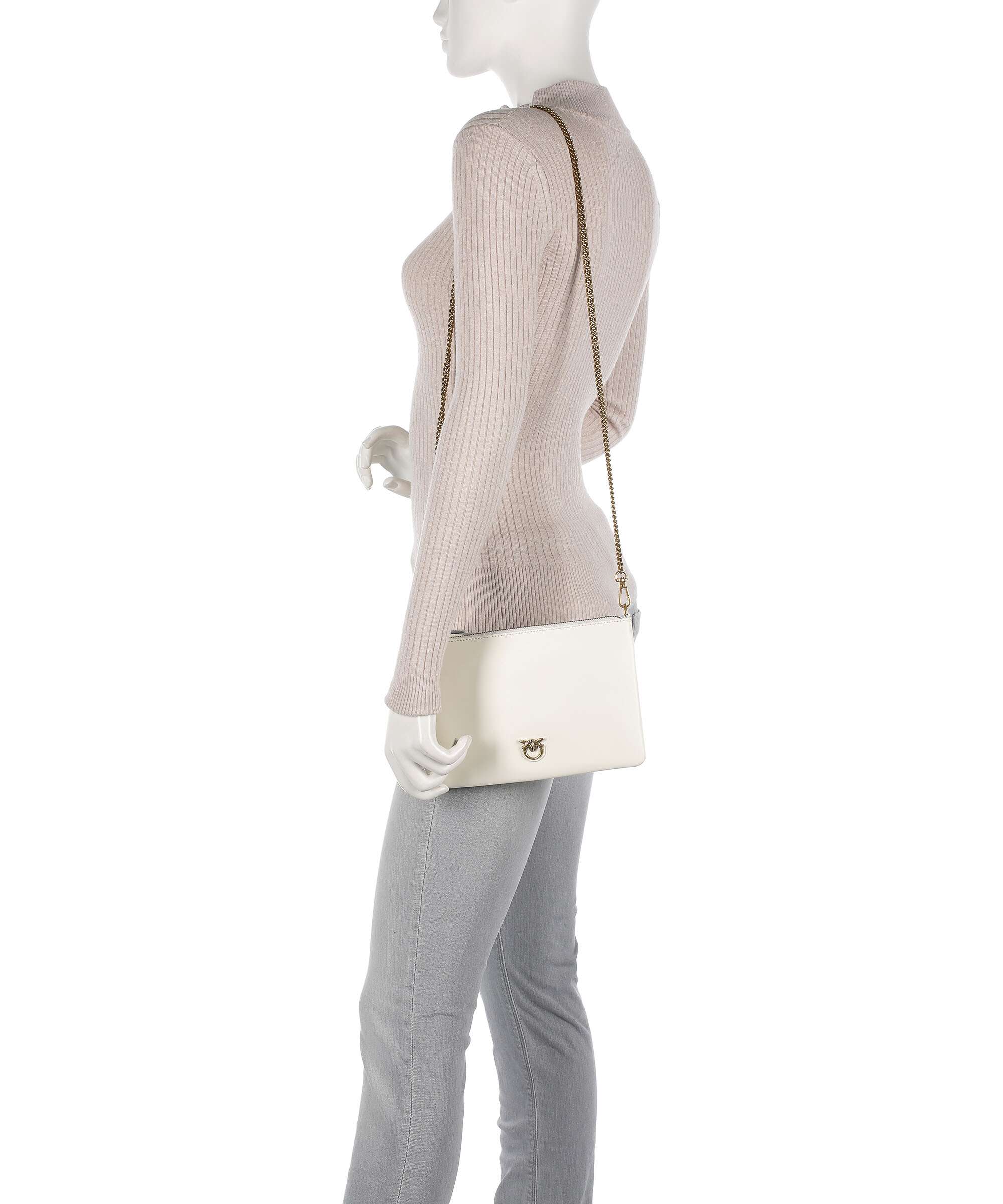 Pinko Flat Classic Torba przez ramię bianco seta/antique gold - Image 3