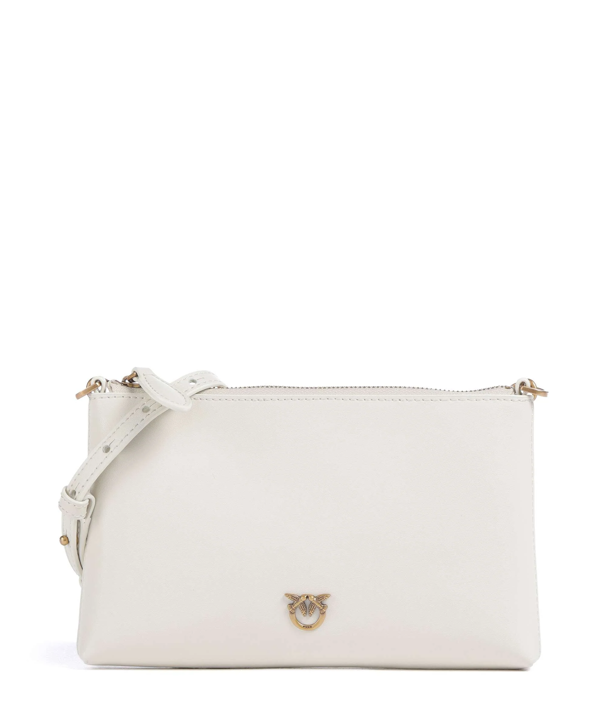Pinko Flat Mini Torba przez ramię bianco seta/antique gold