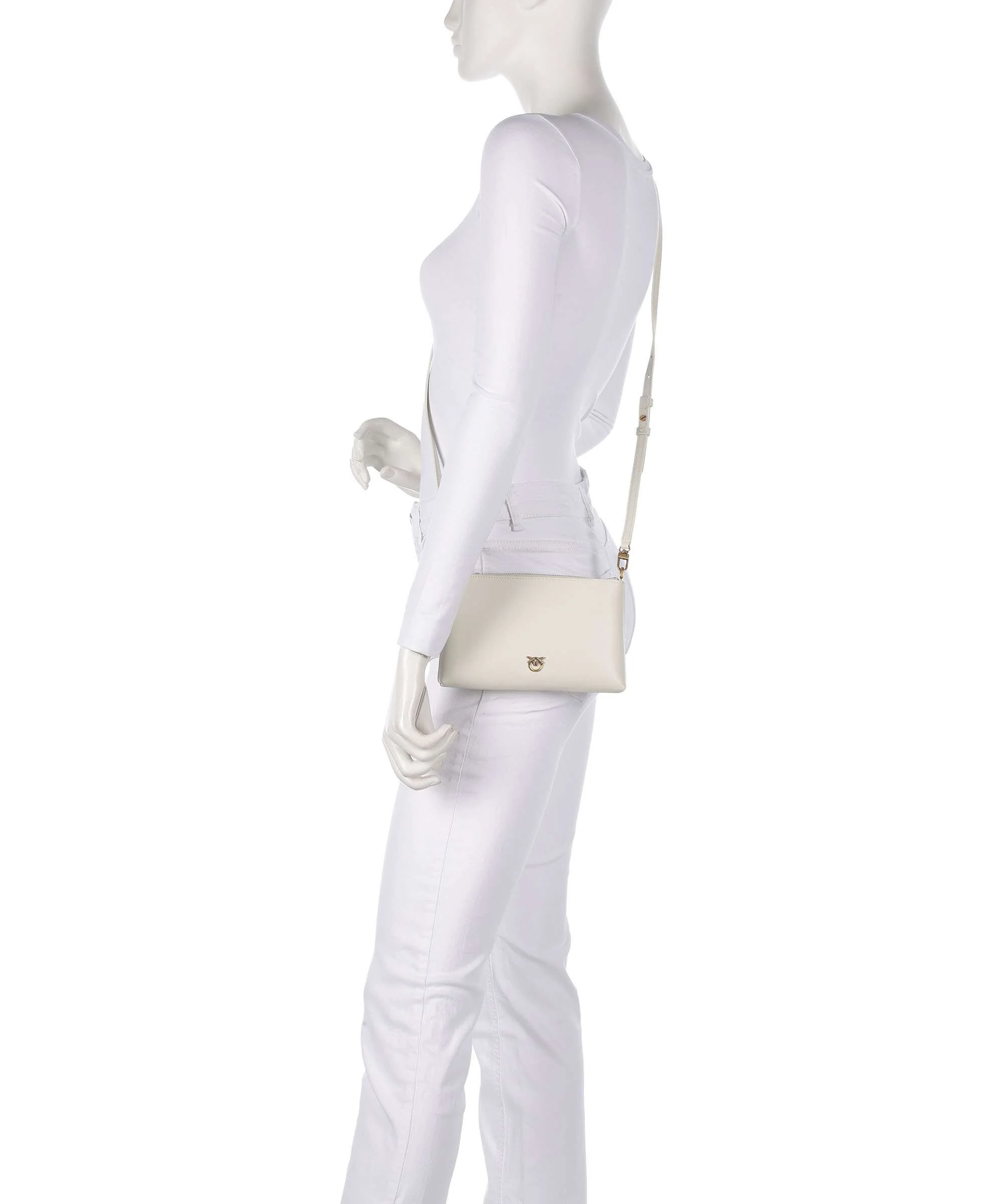 Pinko Flat Mini Torba przez ramię bianco seta/antique gold - Image 3
