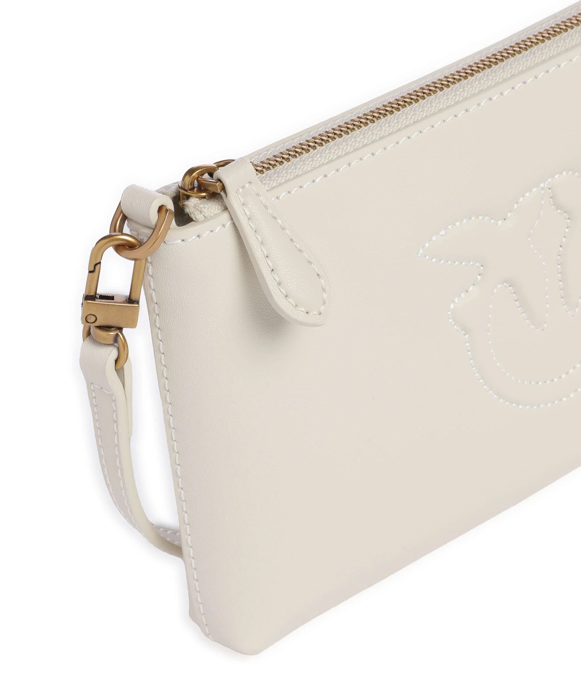 Pinko Flat Mini Torba przez ramię bianco seta/antique gold - Image 4