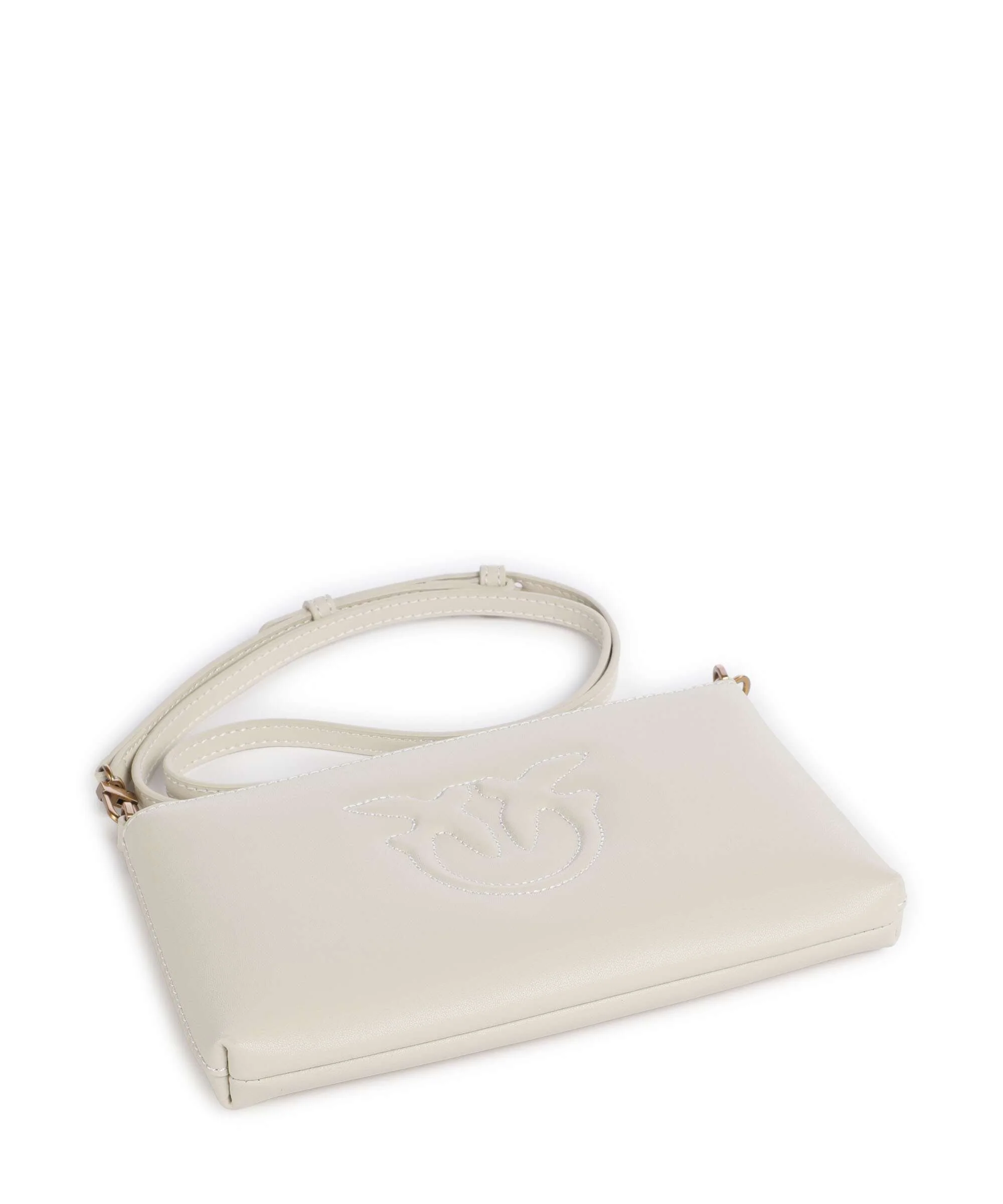 Pinko Flat Mini Torba przez ramię bianco seta/antique gold - Image 5