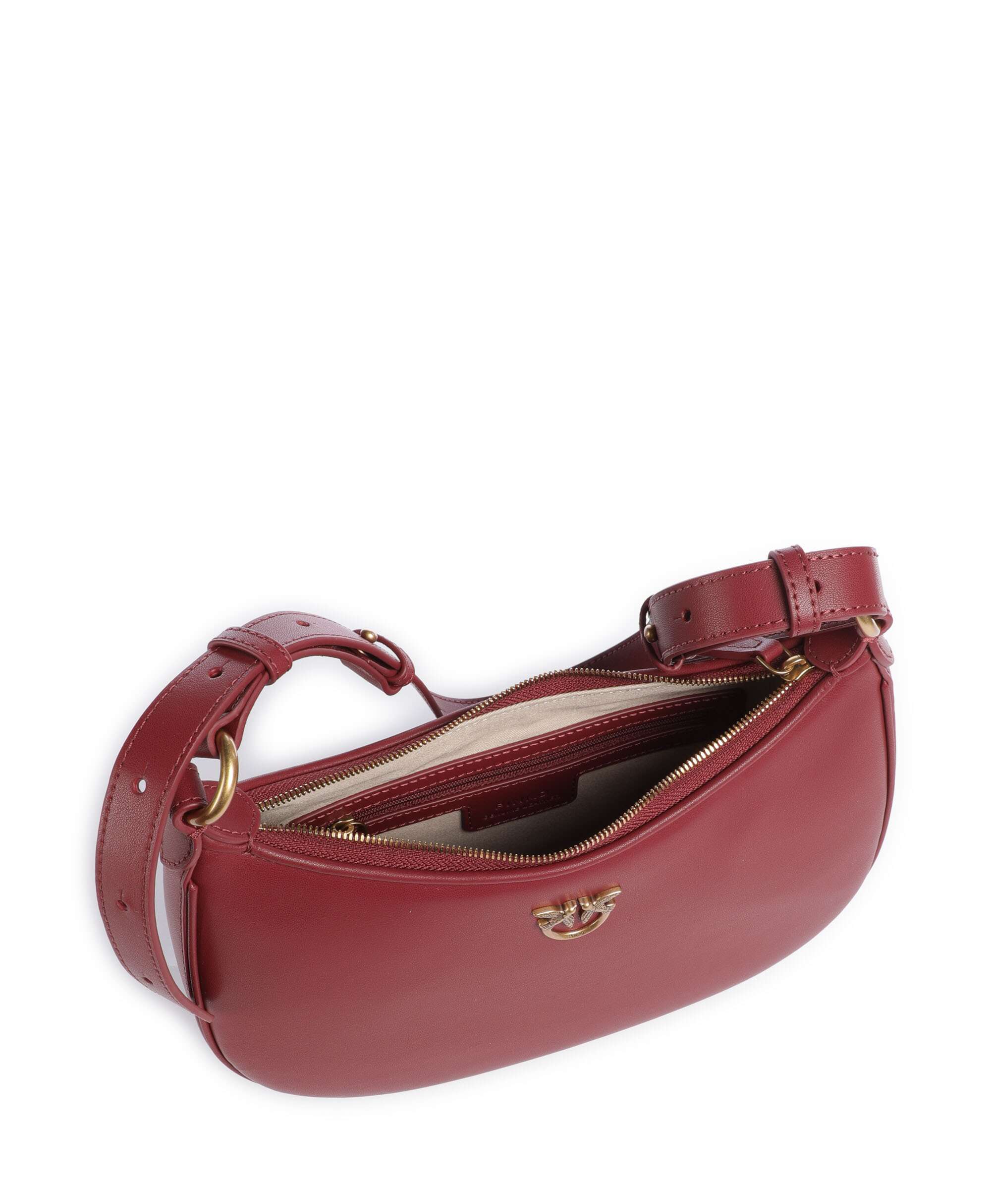 Pinko Half Moon Mini Torba na ramię bordeaux merlot/antique gold - Image 6