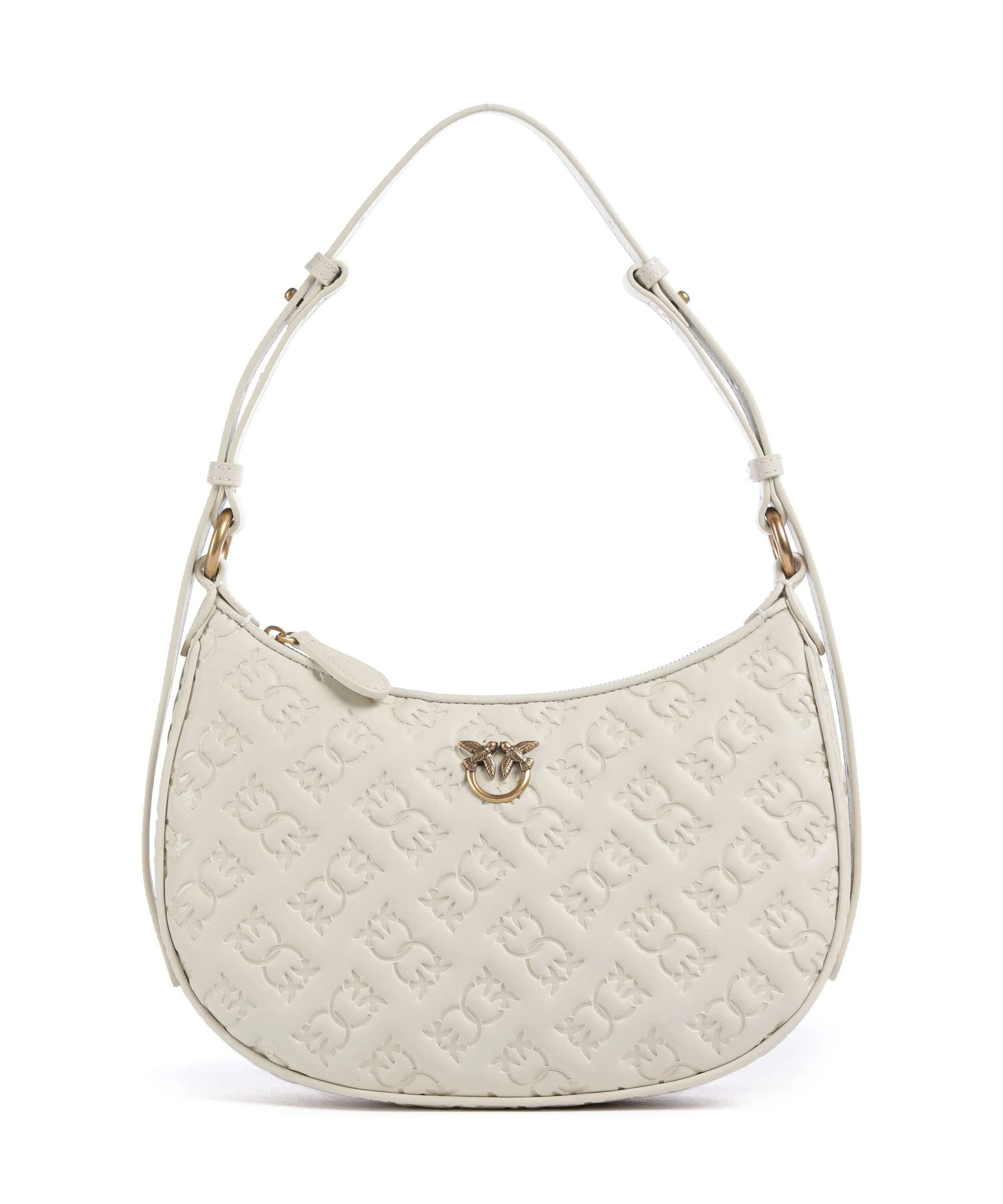 Pinko Half Moon Mini Torba na ramię bianco seta/antique gold