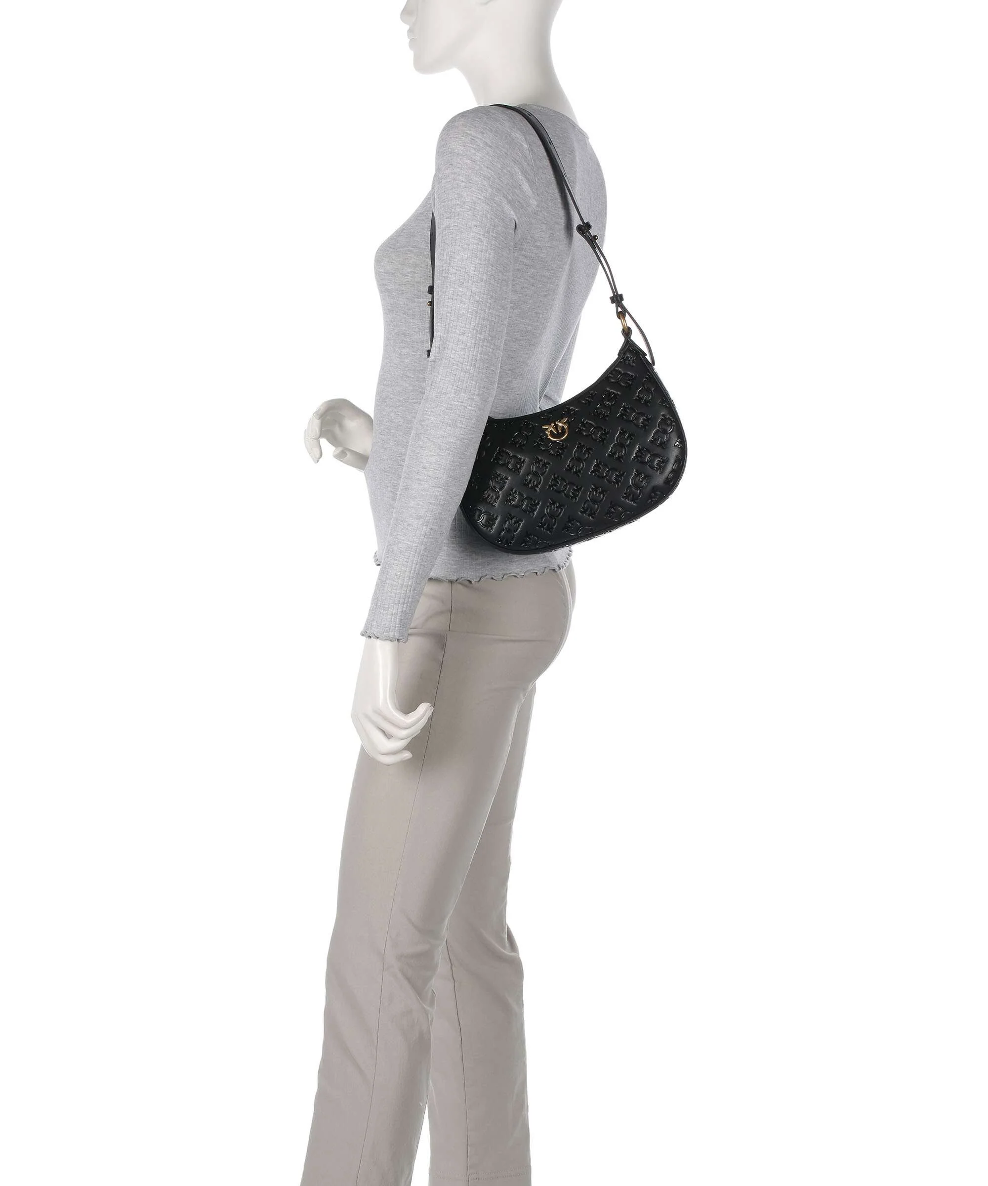 Pinko Half Moon Mini Torba na ramię nero/antique gold - Image 3