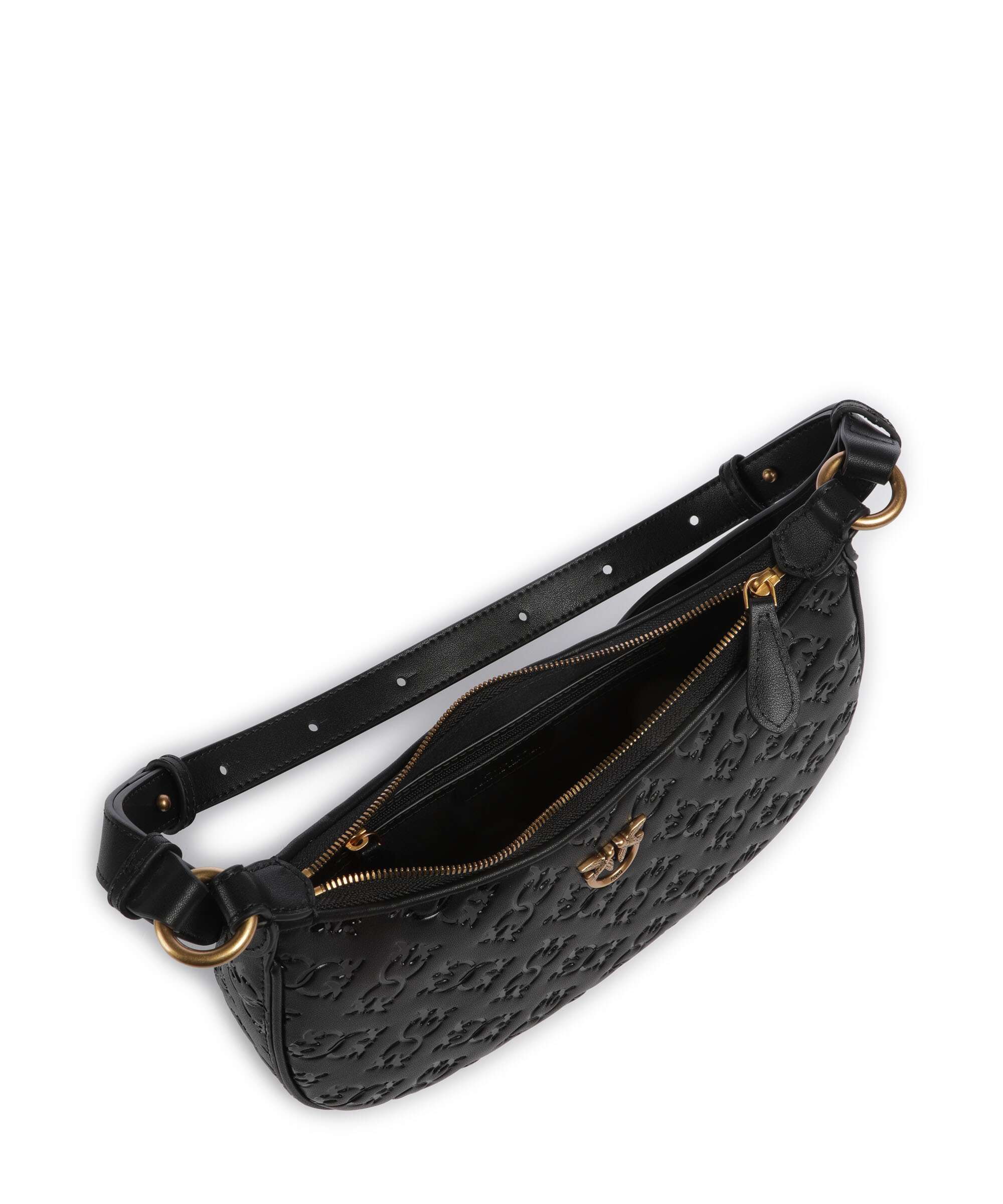 Pinko Half Moon Mini Torba na ramię nero/antique gold - Image 6