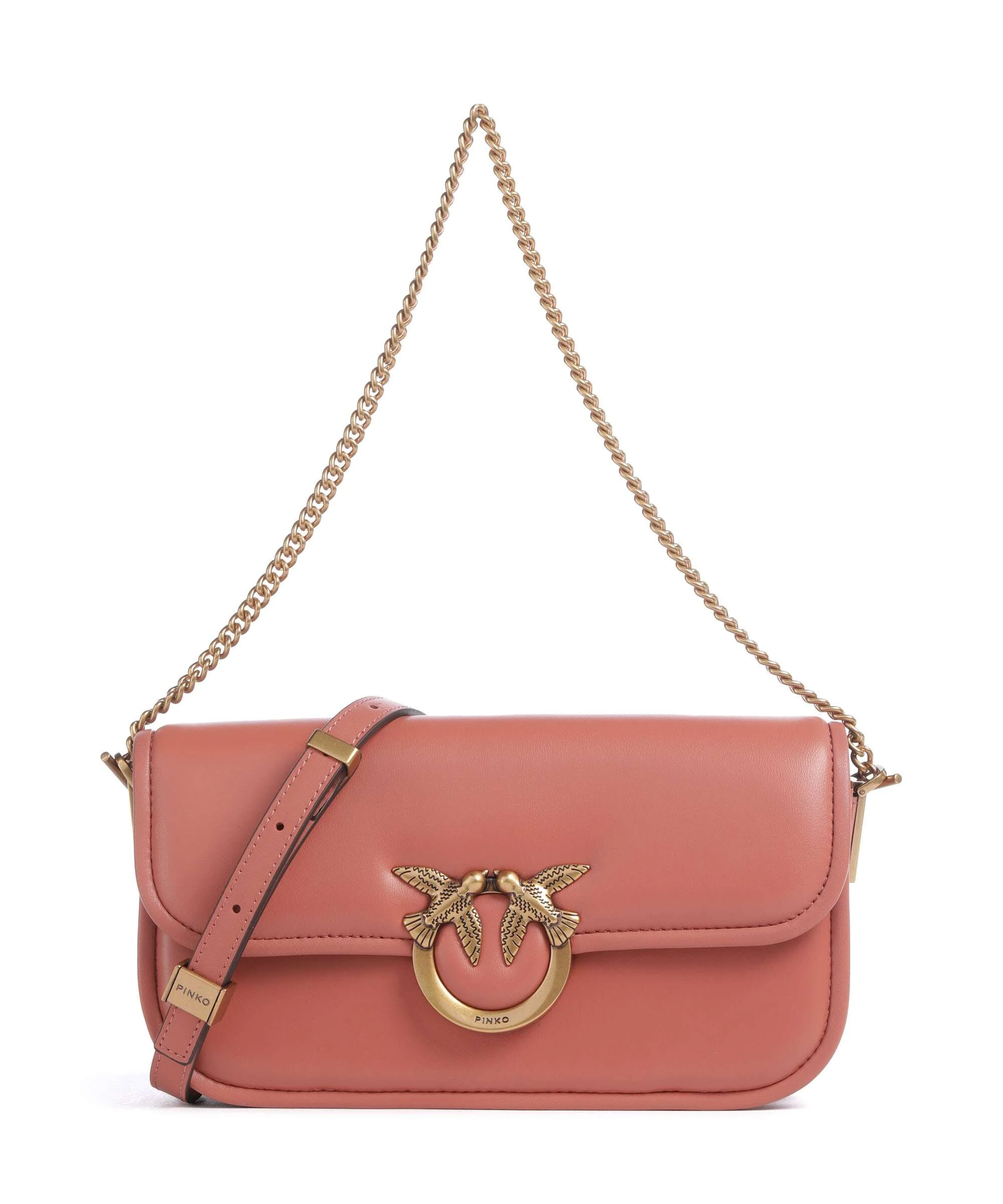Pinko Love Box Horizontal Torba na ramię marrone aragona/antique gold