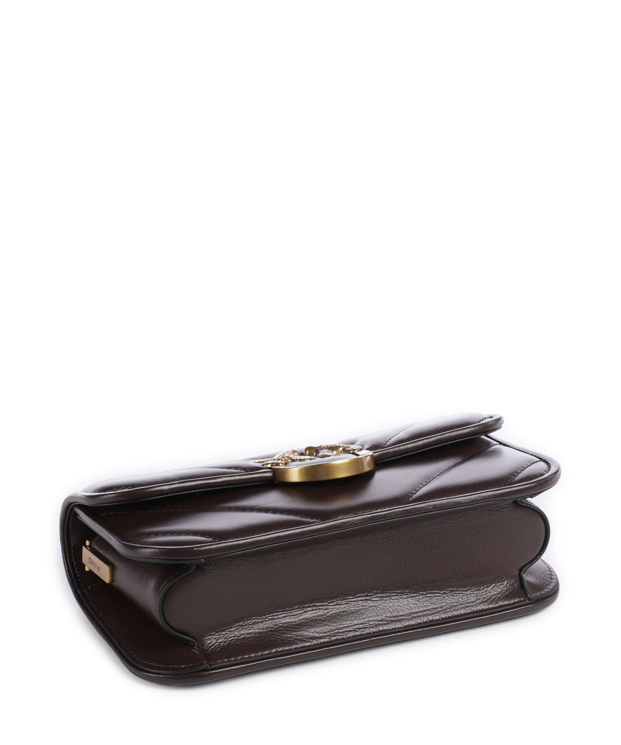 Pinko Love Box Horizontal Torba na ramię rosso mogano/antique gold - Image 4