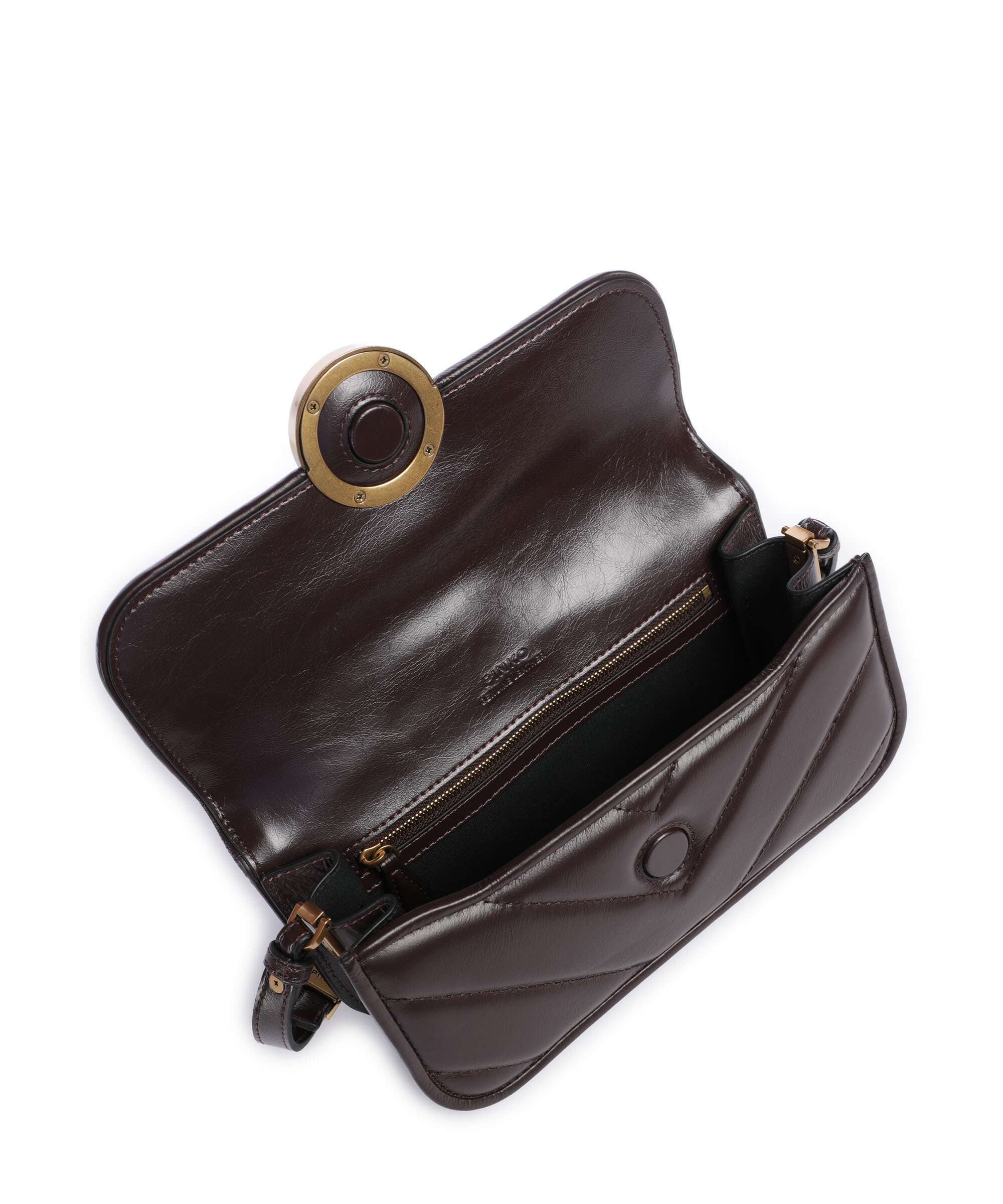 Pinko Love Box Horizontal Torba na ramię rosso mogano/antique gold - Image 5