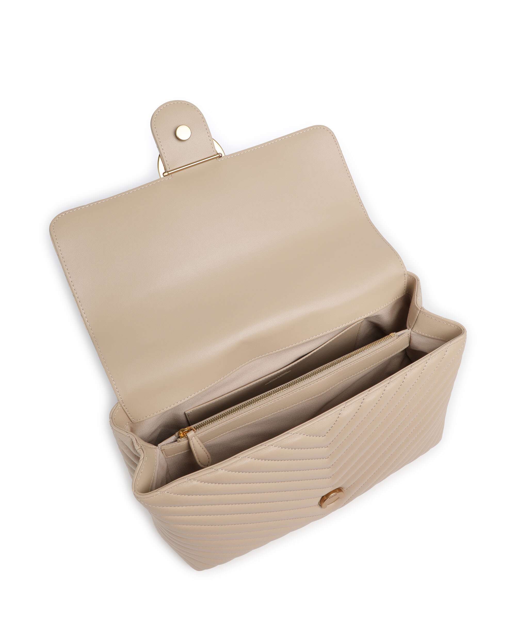 Pinko Love Lady Puff Big Torebka beige/grigio fumo/antique gold - Image 6