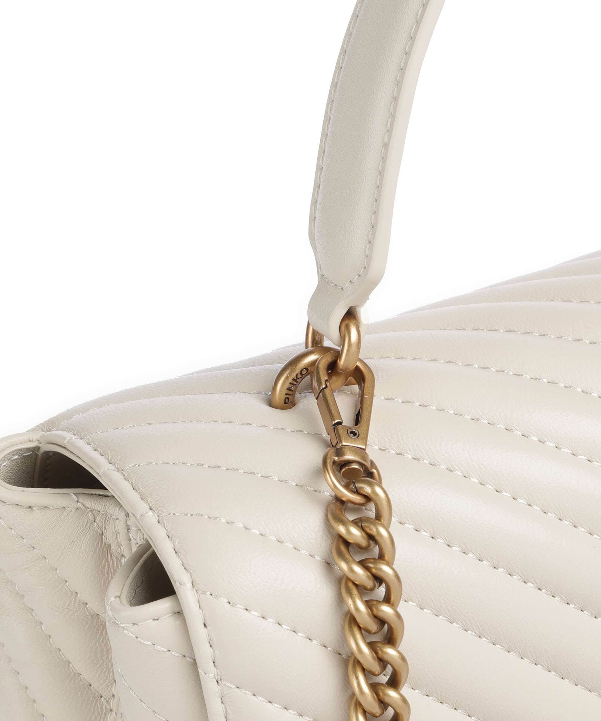 Pinko Love Lady Puff Big Torebka bianco seta/antique gold - Image 4