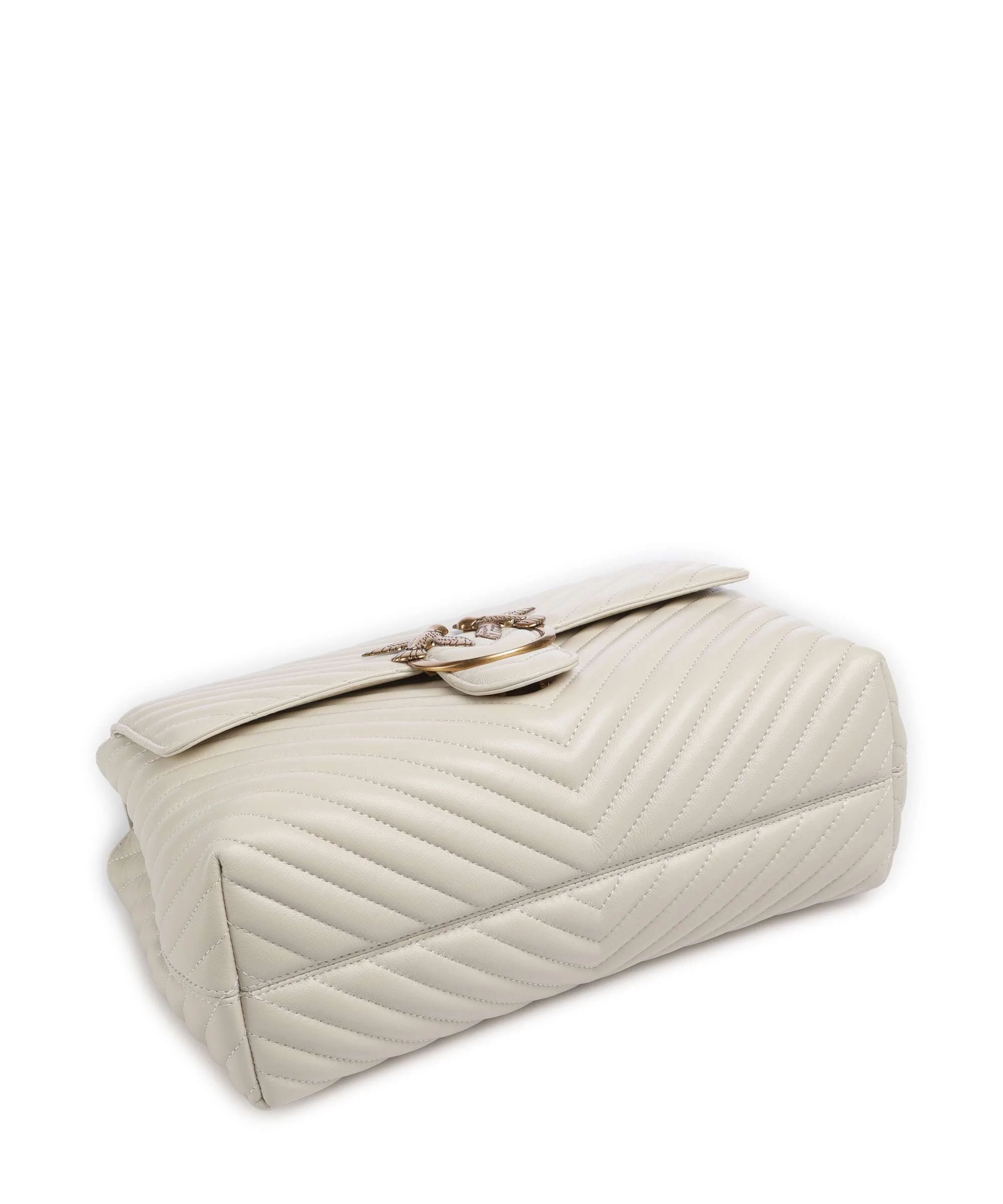 Pinko Love Lady Puff Big Torebka bianco seta/antique gold - Image 5