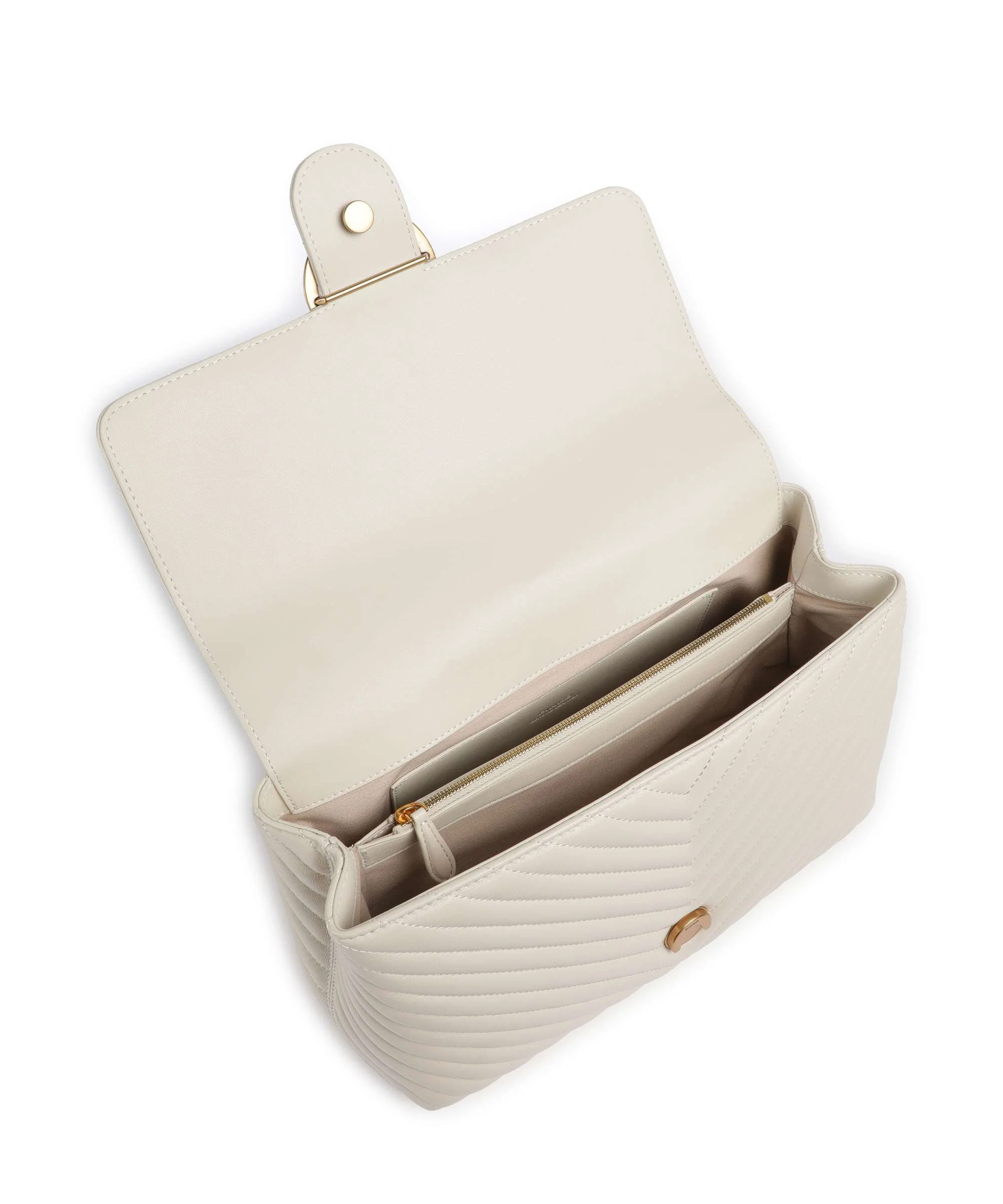 Pinko Love Lady Puff Big Torebka bianco seta/antique gold - Image 6