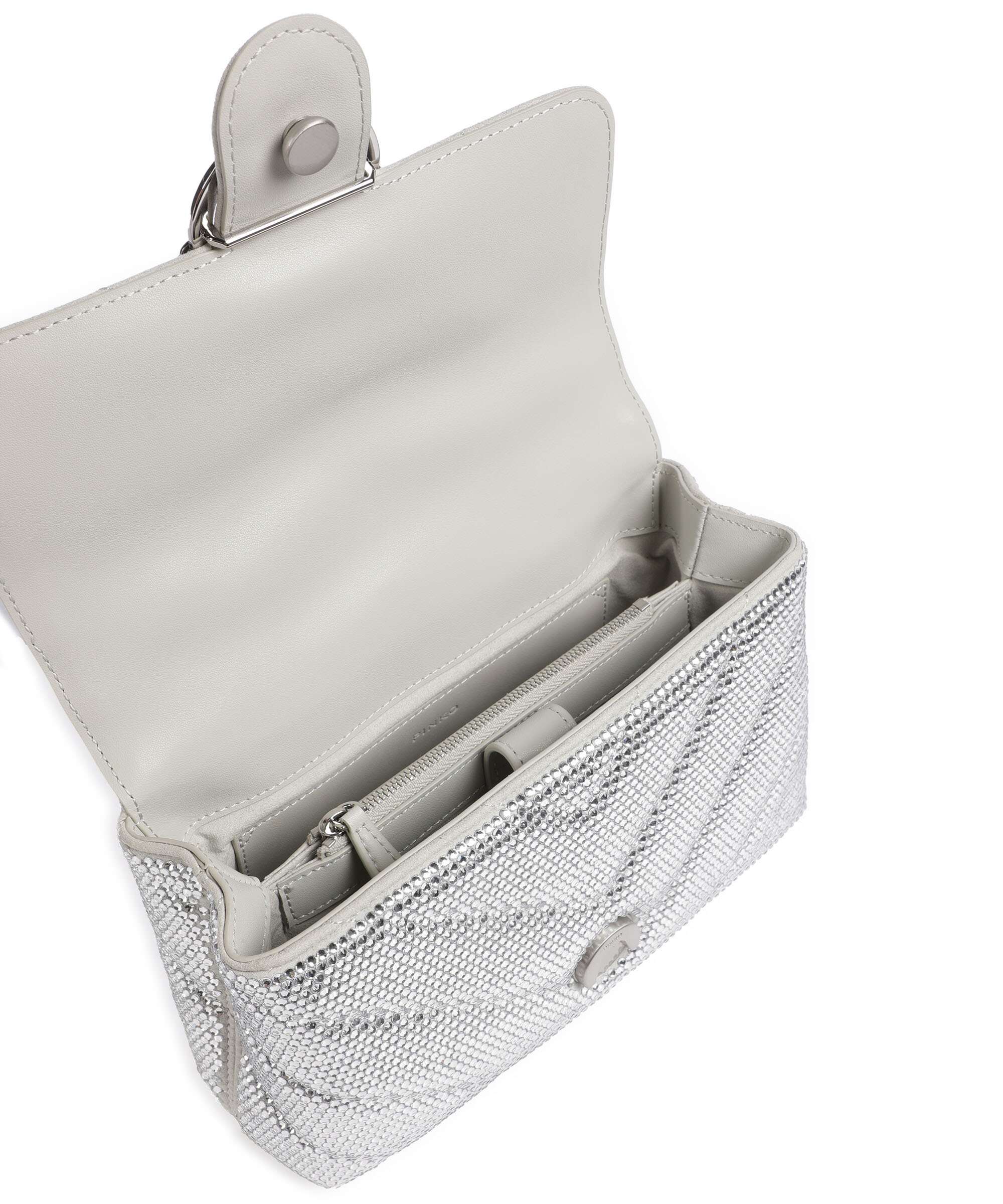 Pinko Love Lady Puff Mini Torba przez ramię argento/nickel lucido - Image 6